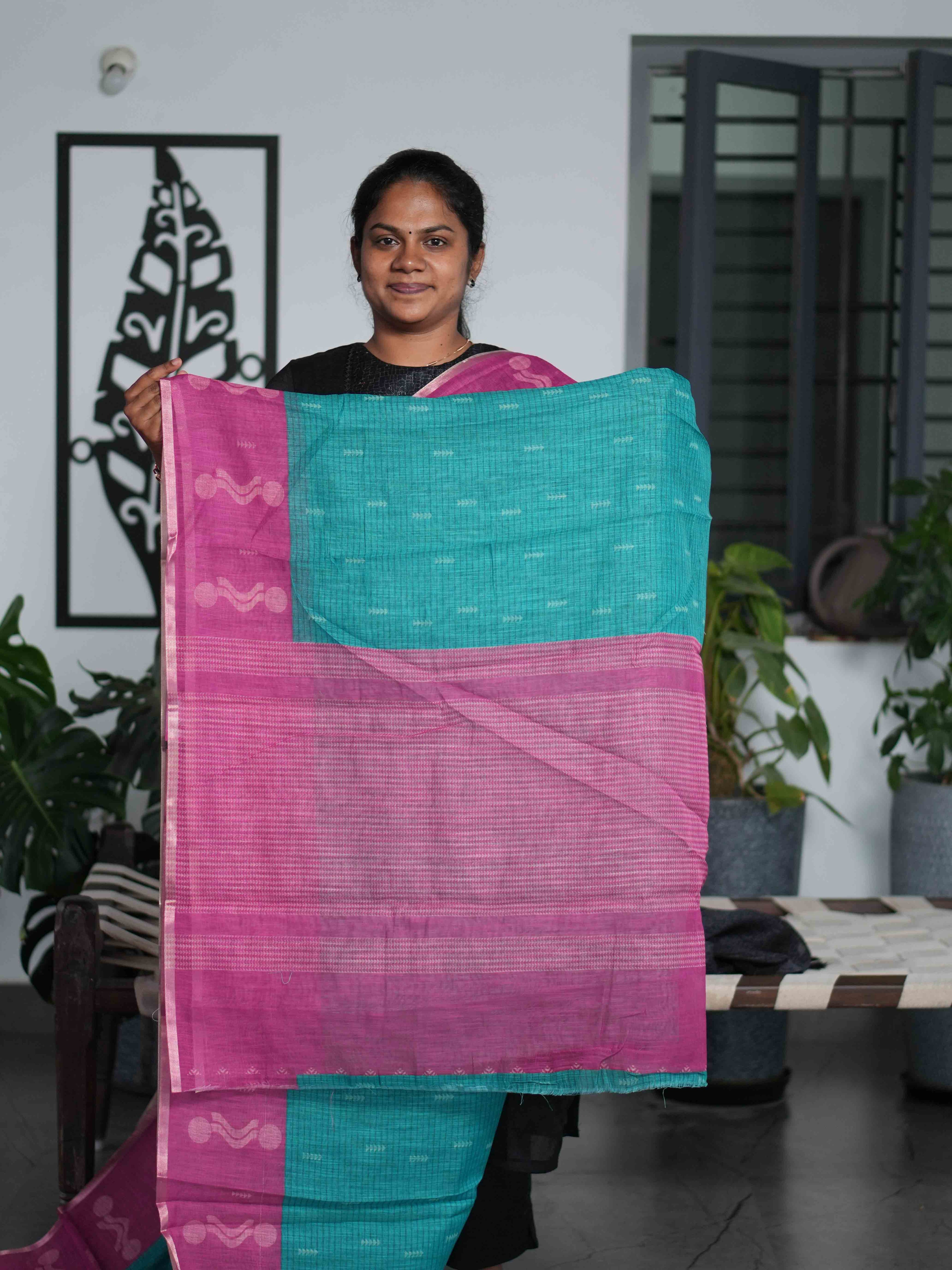 Linen Cotton Sarees Woven Elegance / SKU211 – 7