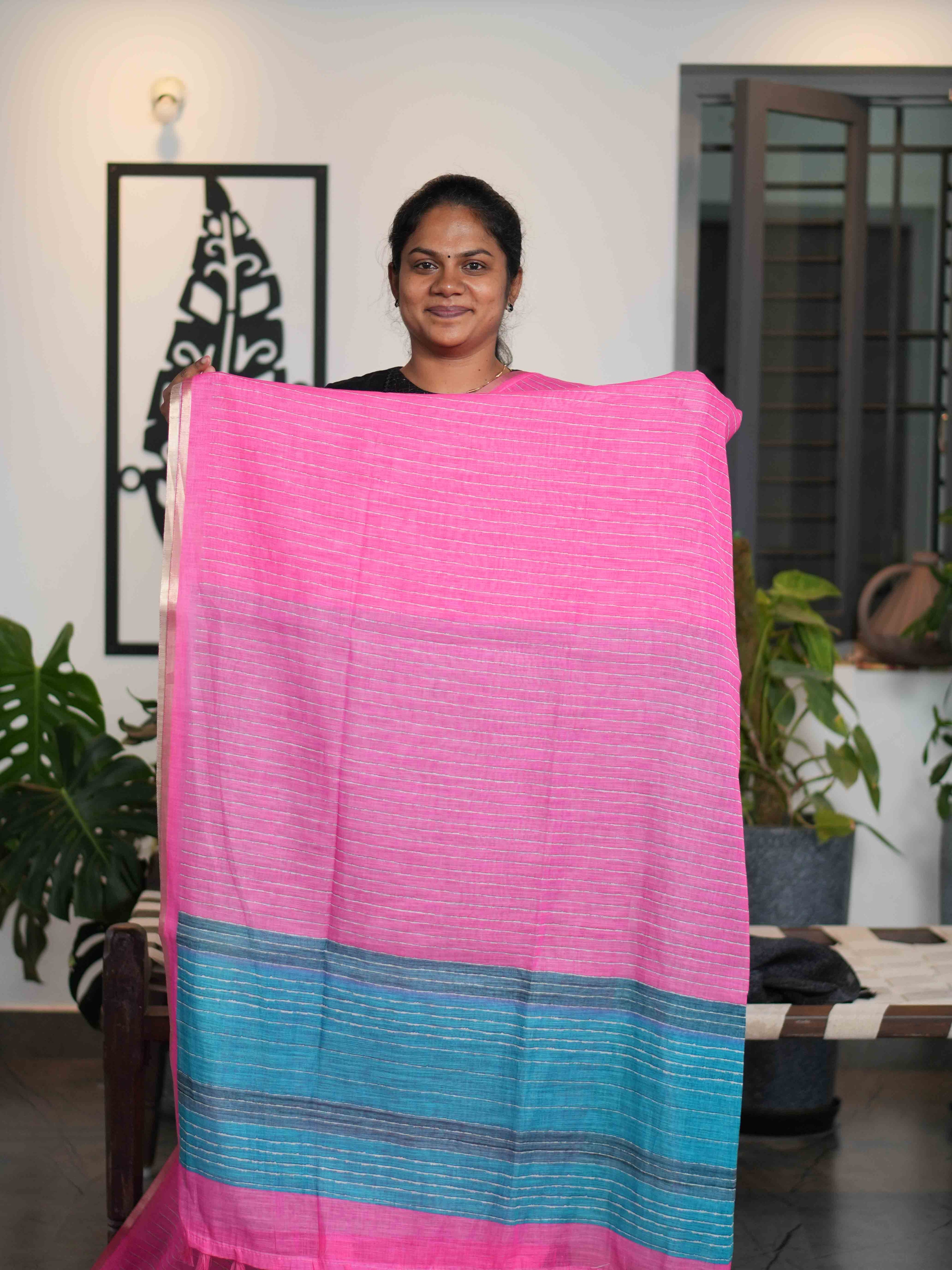 Linen Cotton Sarees Everyday Comfort / SKU211 – 3