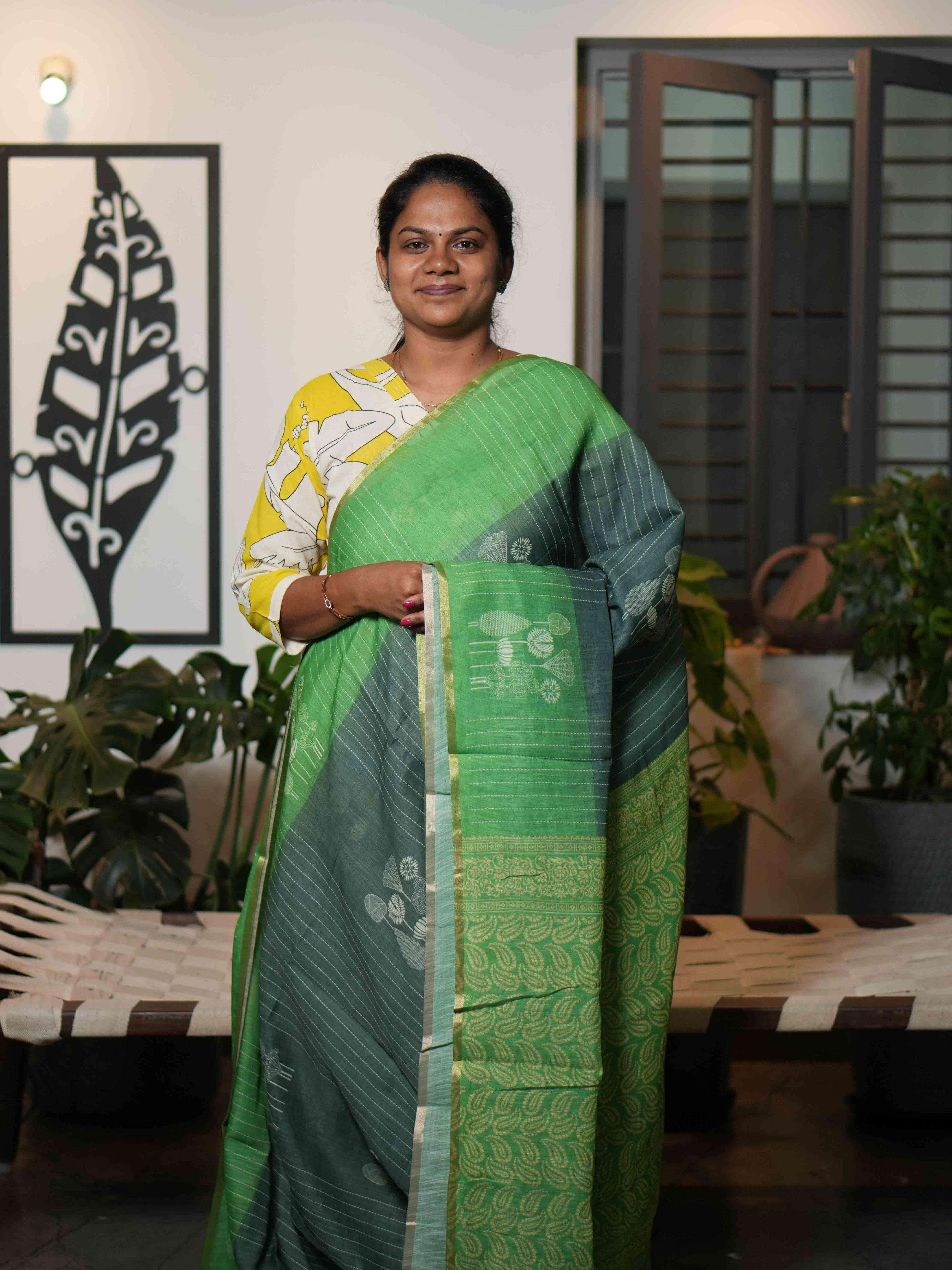 Linen Cotton Sarees Timeless Comfort / SKU213 – 3