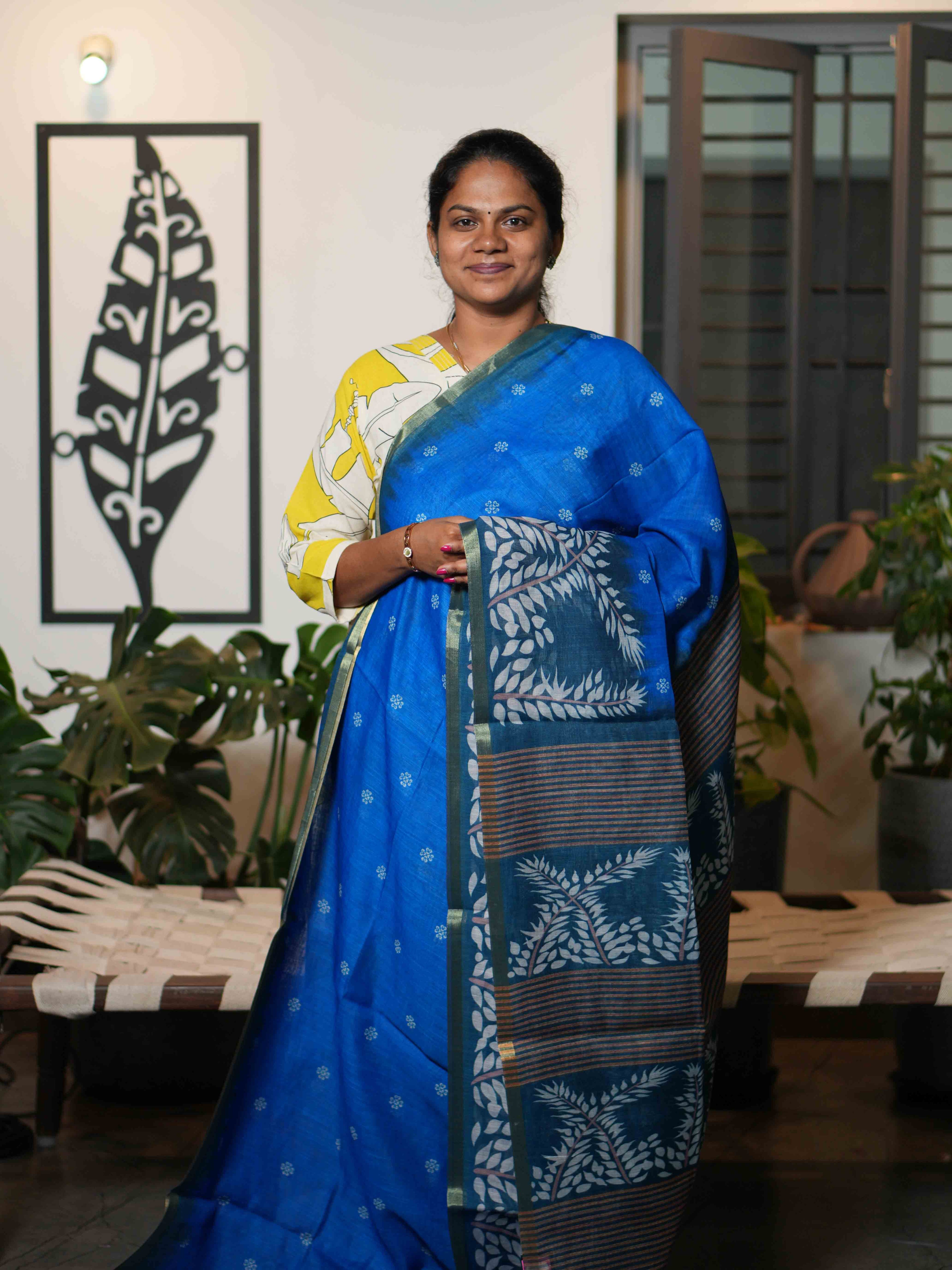 Linen Cotton Sarees Heritage Elegance / SKU215 – 9