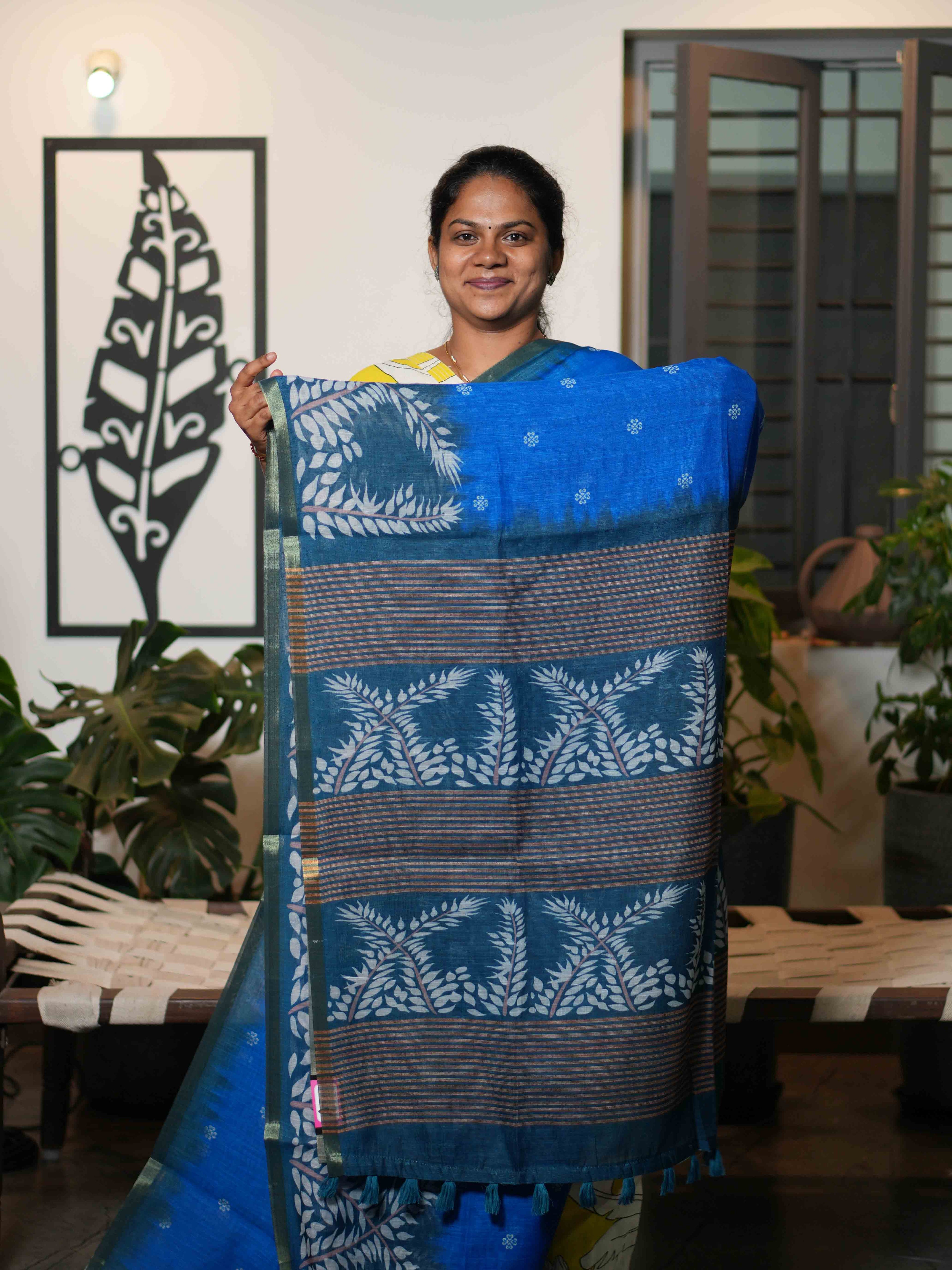 Linen Cotton Sarees Heritage Elegance / SKU215 – 9