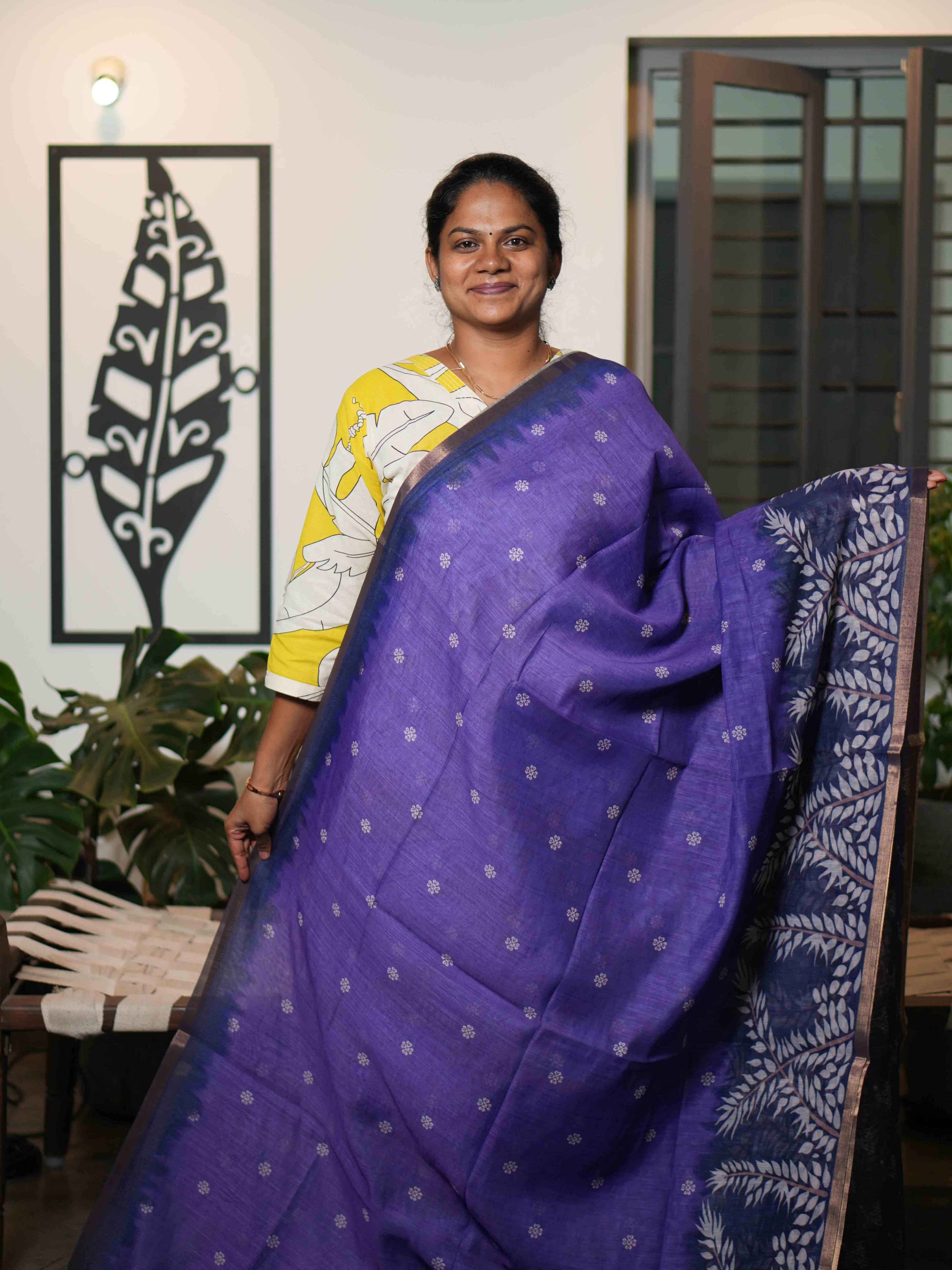 Linen Cotton Sarees Natural Grace / SKU215 – 11