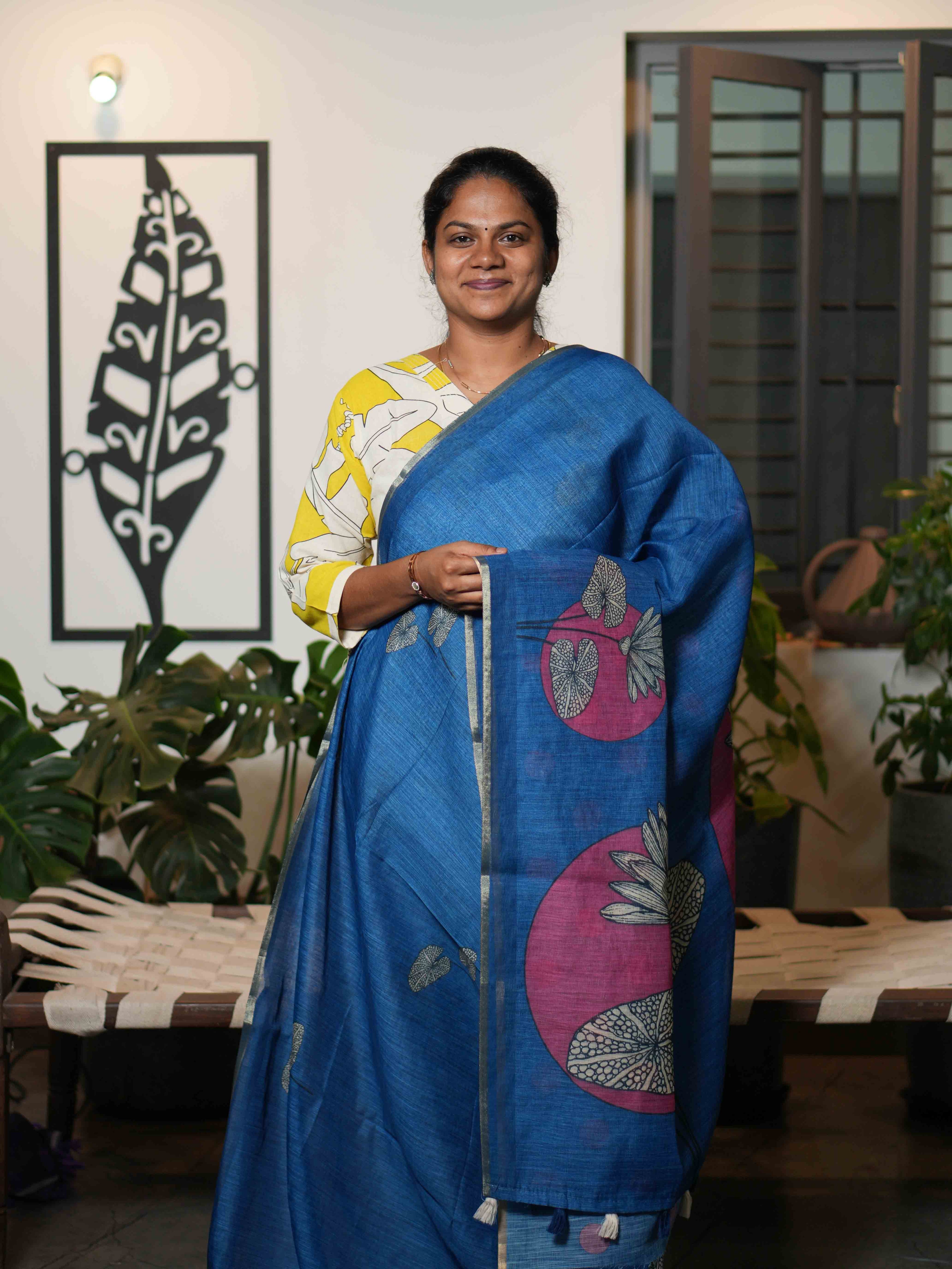 Linen Cotton Sarees Heritage Weave / SKU215 – 6