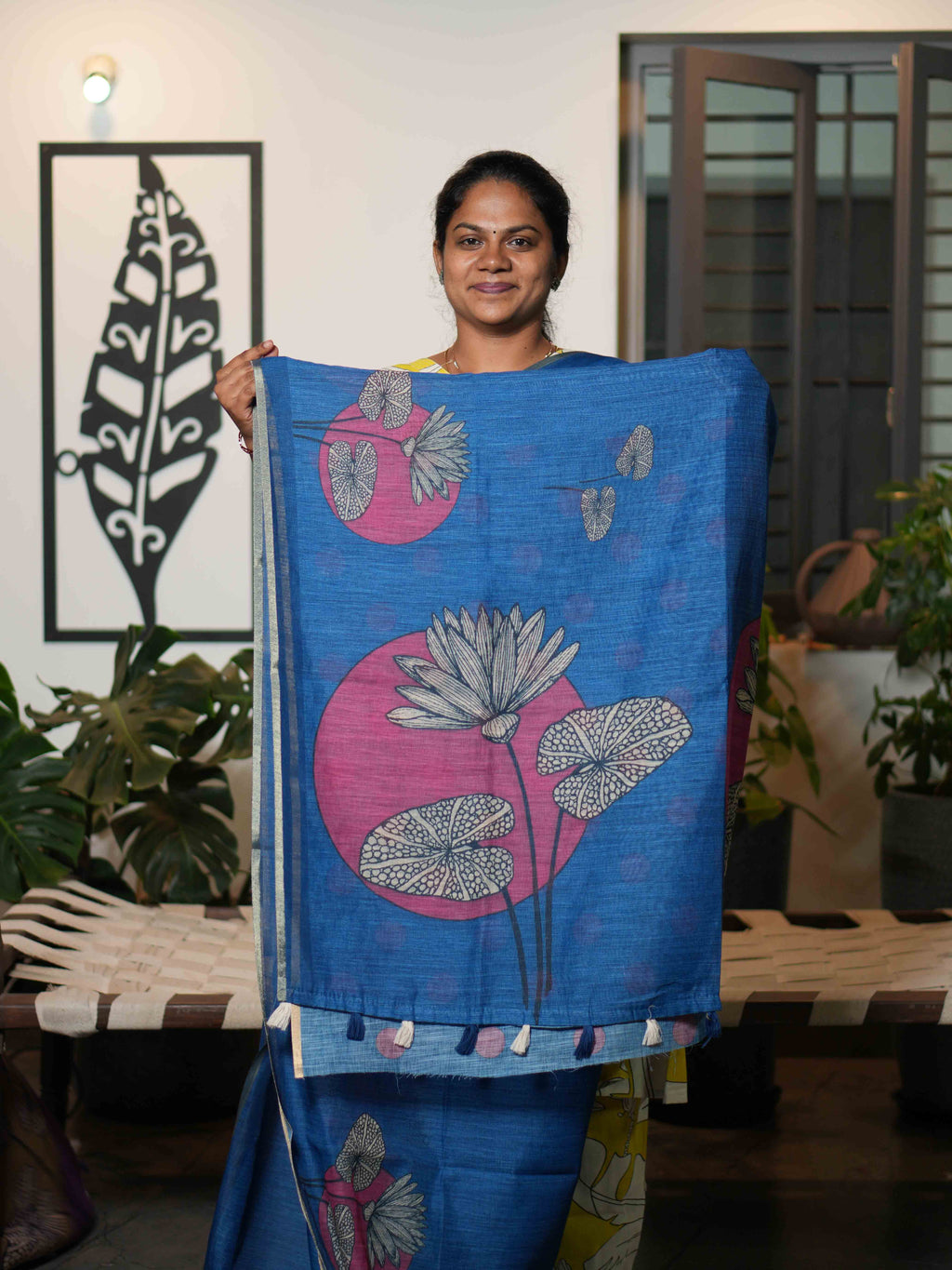 Linen Cotton Sarees Heritage Weave / SKU215 – 6