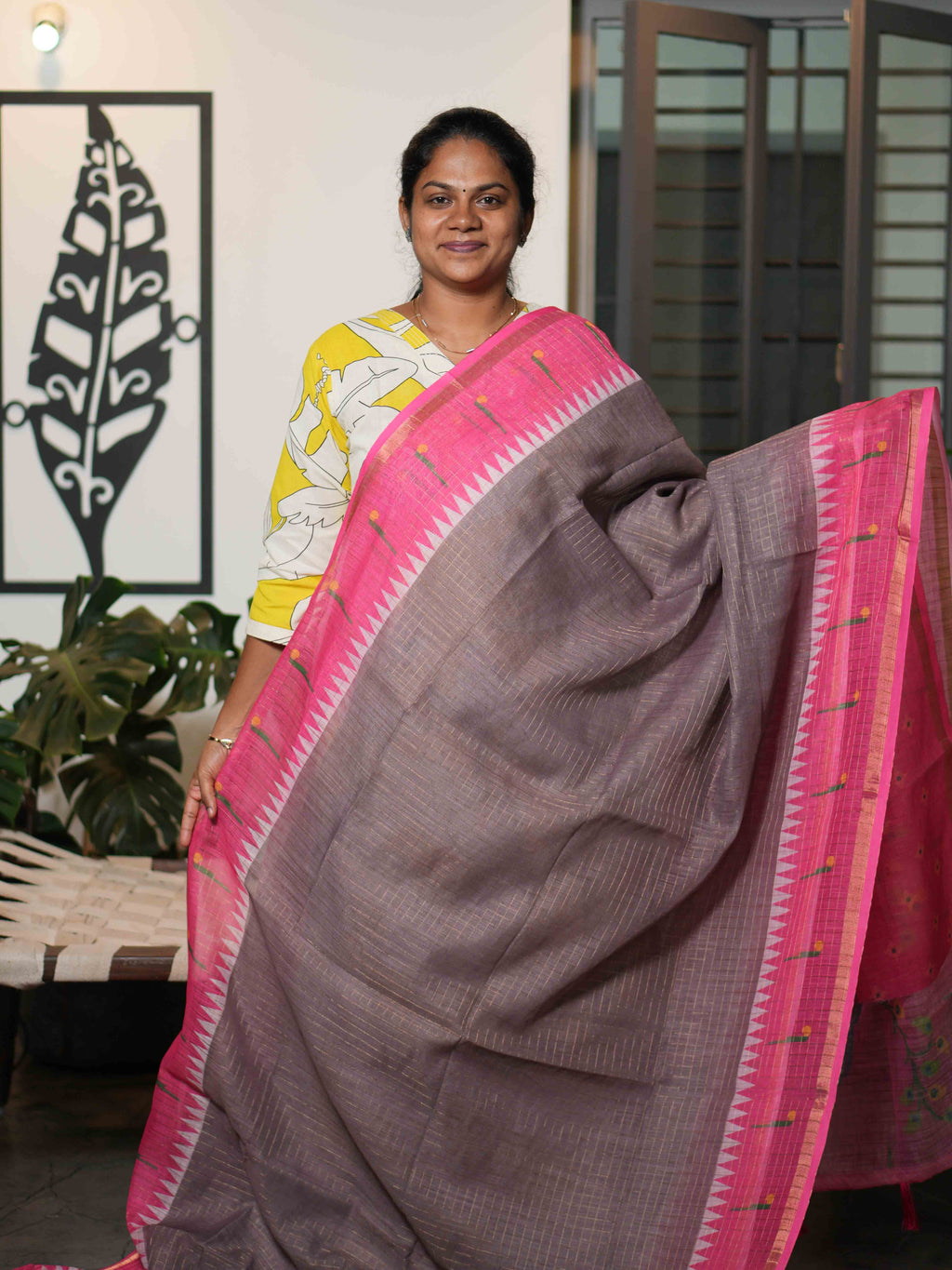 Linen Cotton Sarees Heritage Breeze / SKU215 – 3