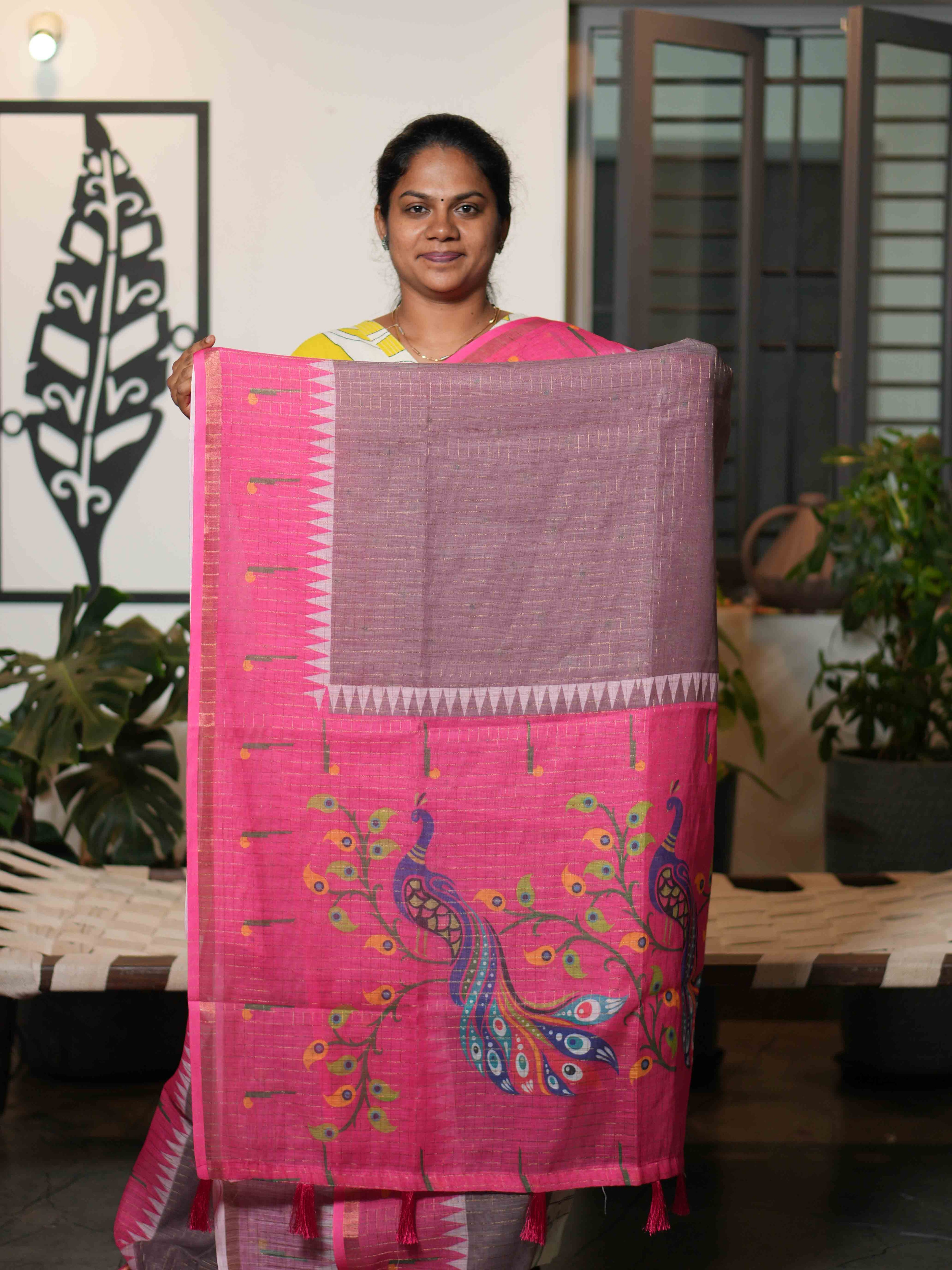 Linen Cotton Sarees Heritage Breeze / SKU215 – 3