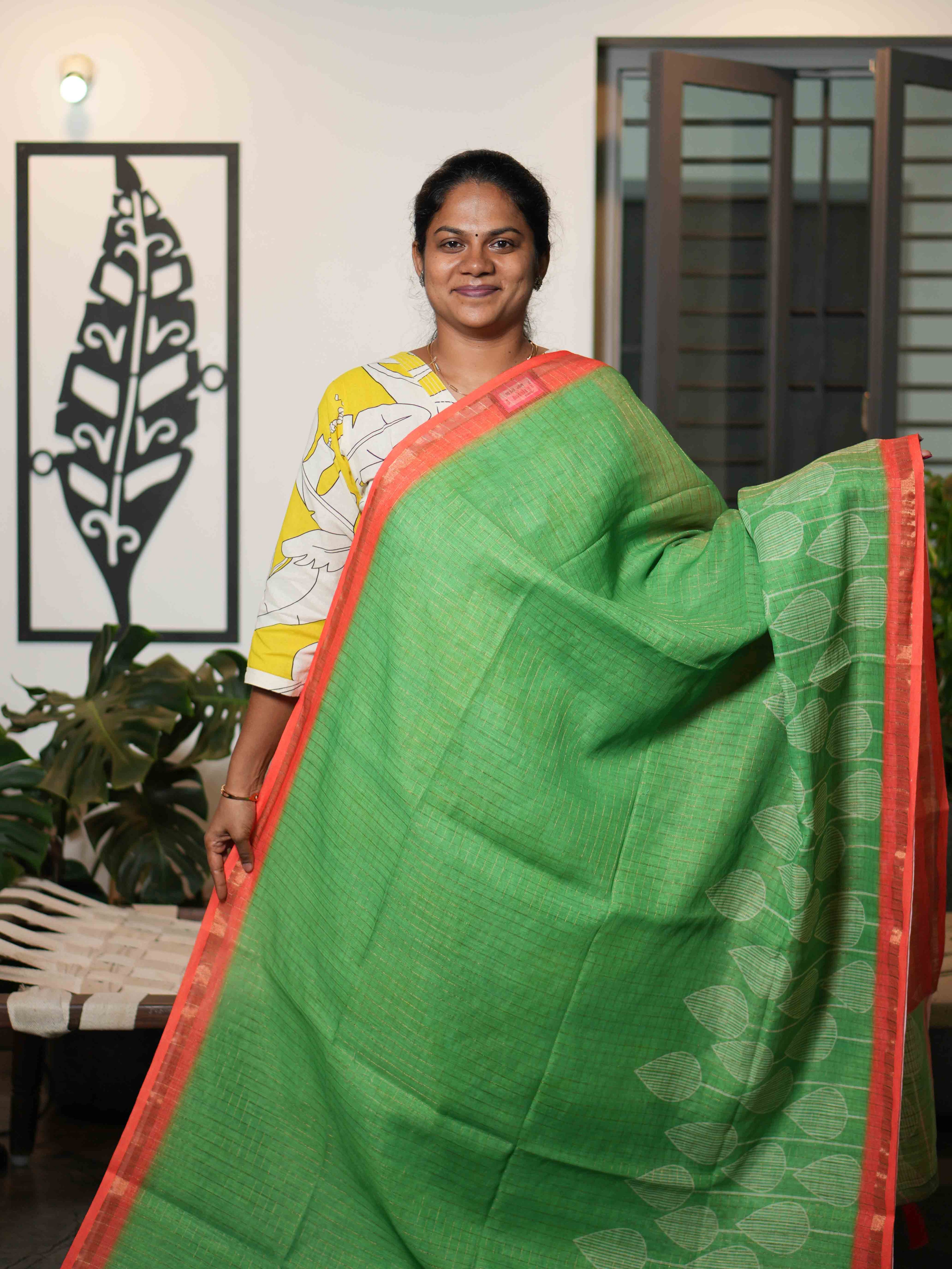 Linen Cotton Sarees Heritage Bliss / SKU216 – 6