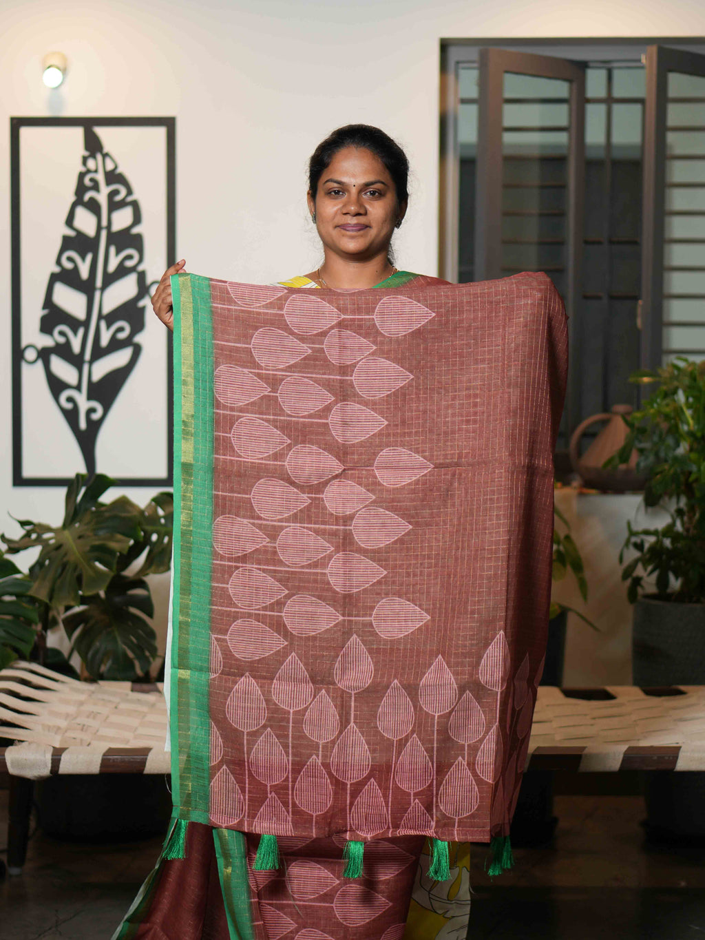 Linen Cotton Sarees Elegant Weave / SKU216 – 7