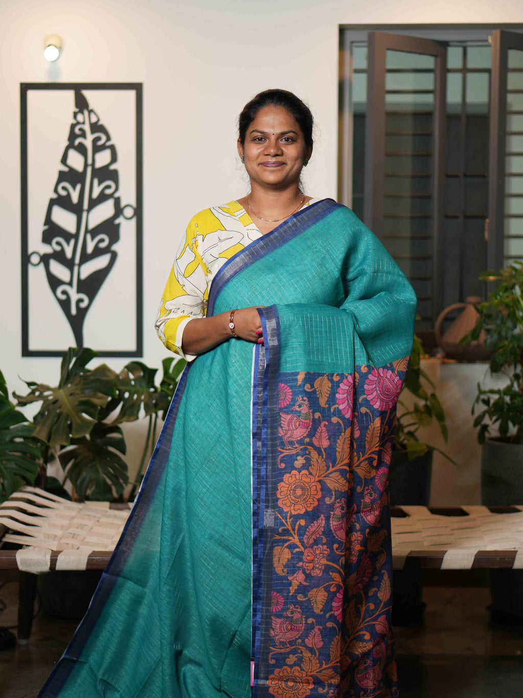 Linen Cotton Sarees Graceful Comfort / SKU216 – 9