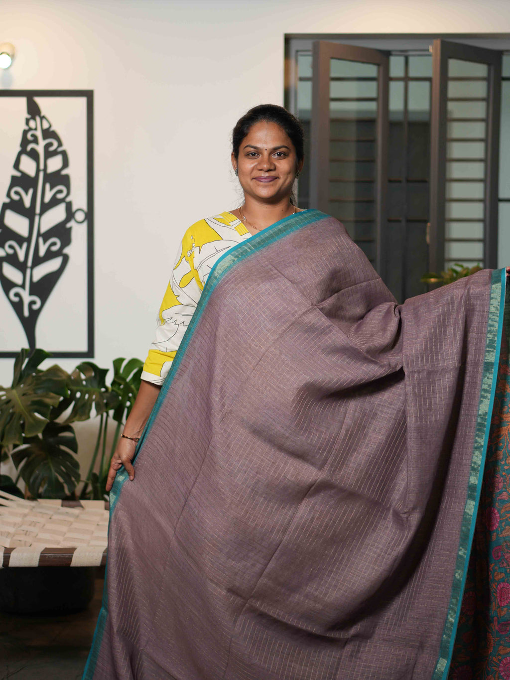 Linen Cotton Sarees Woven Charm / SKU216 – 10