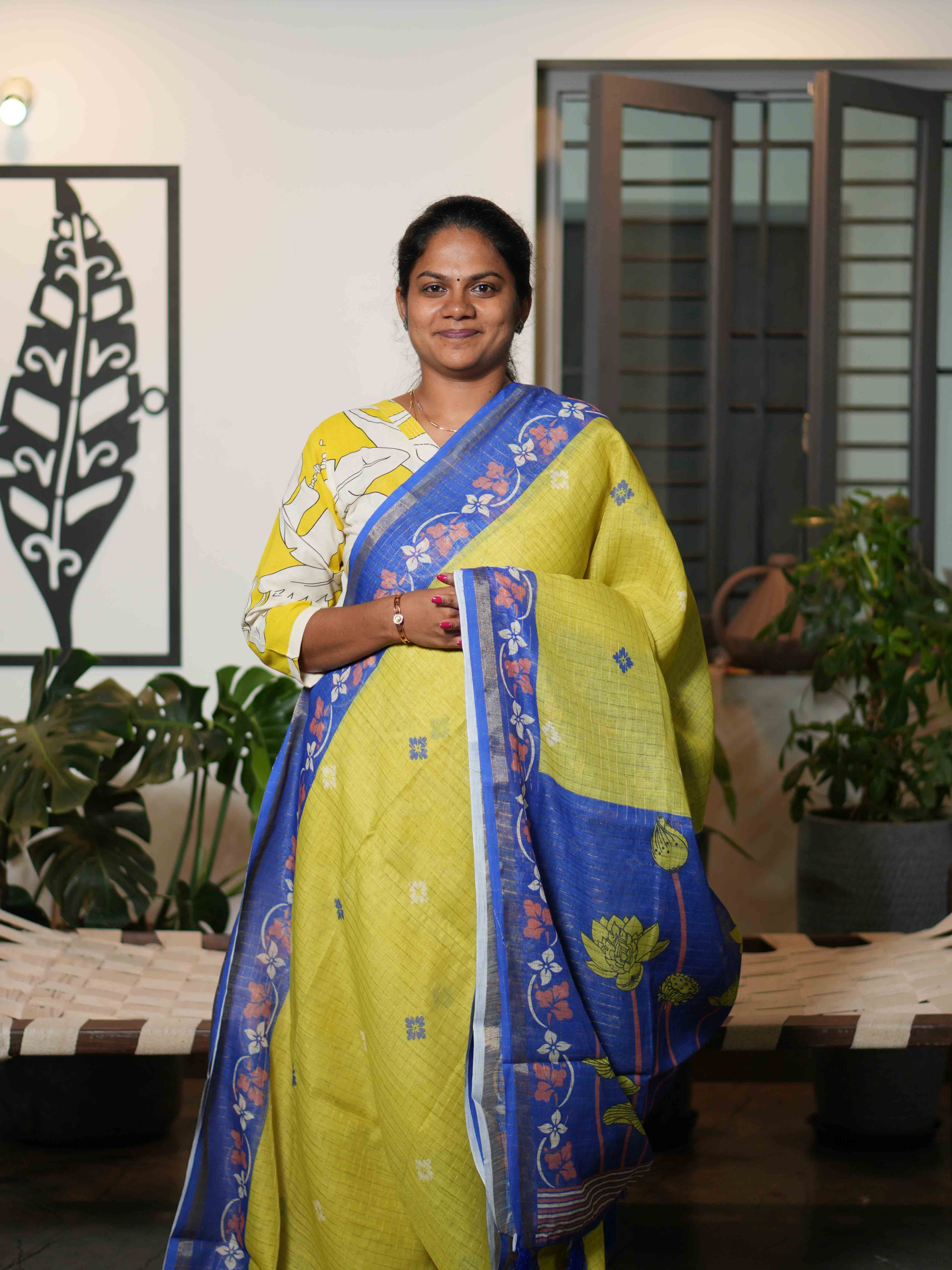 Linen Cotton Sarees Natural Elegance / SKU216 – 11