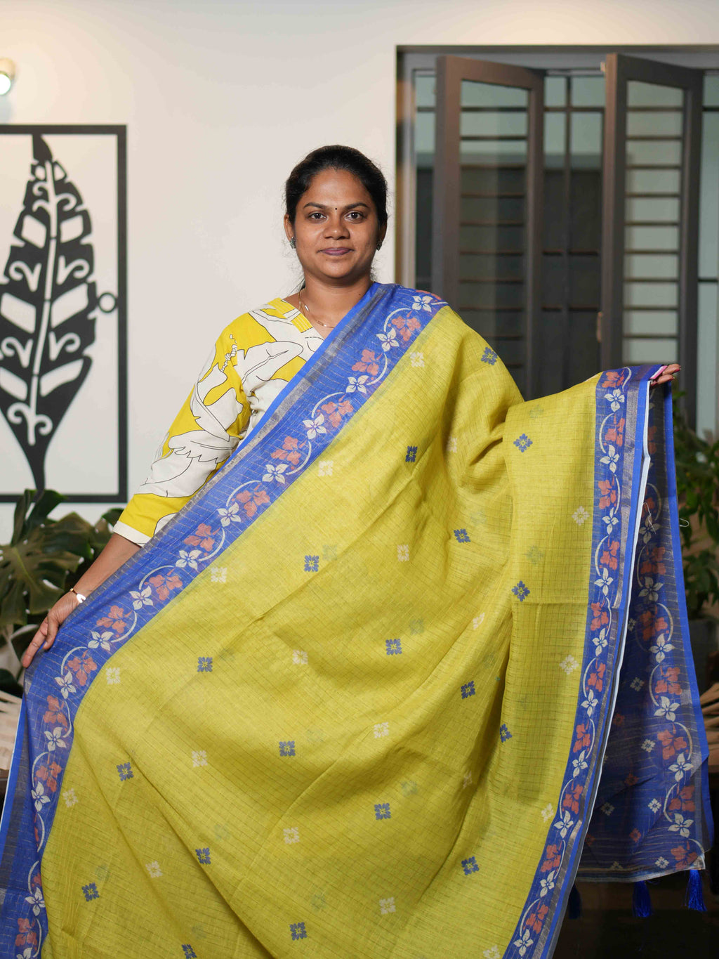 Linen Cotton Sarees Natural Elegance / SKU216 – 11