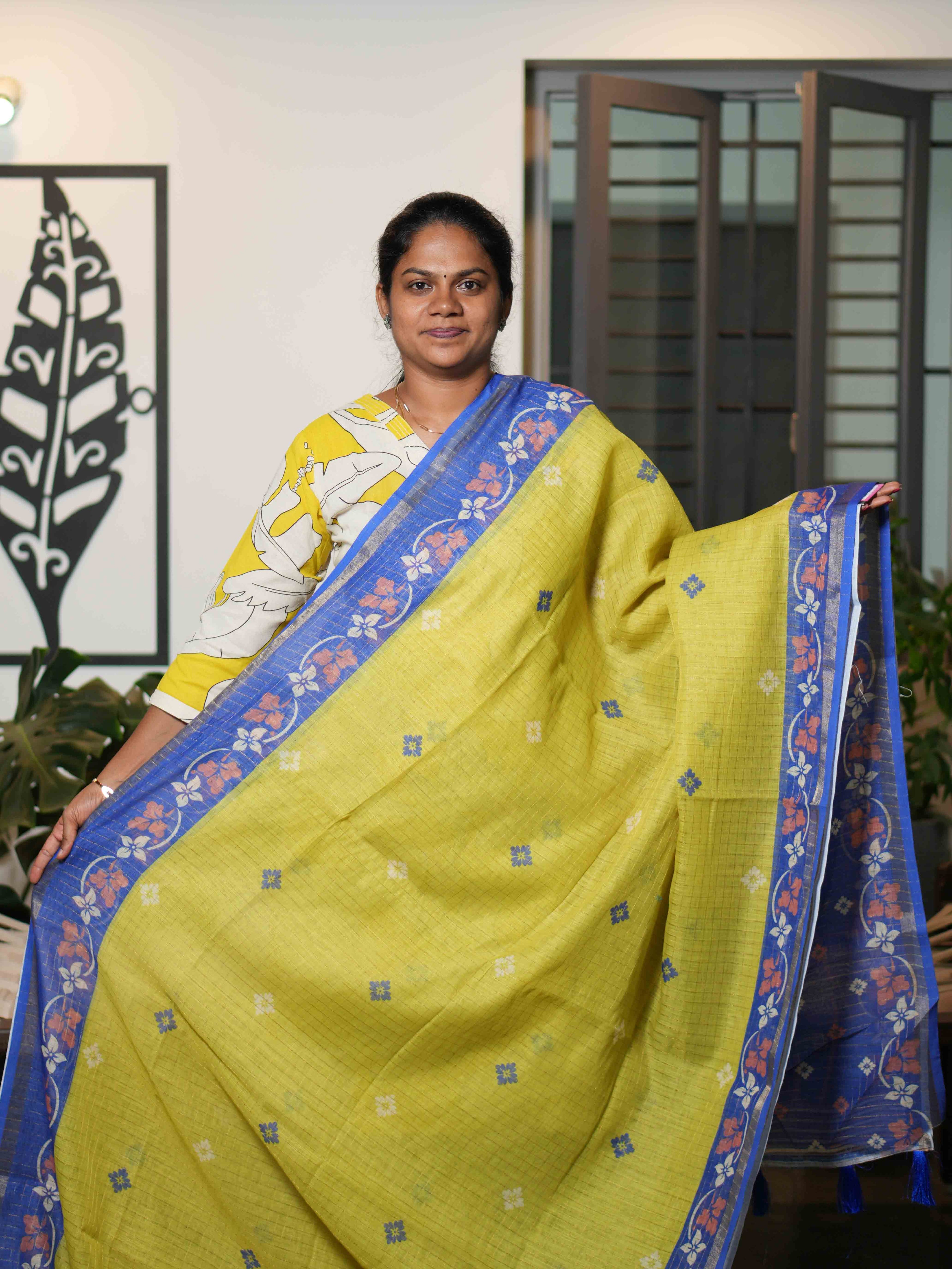 Linen Cotton Sarees Natural Elegance / SKU216 – 11