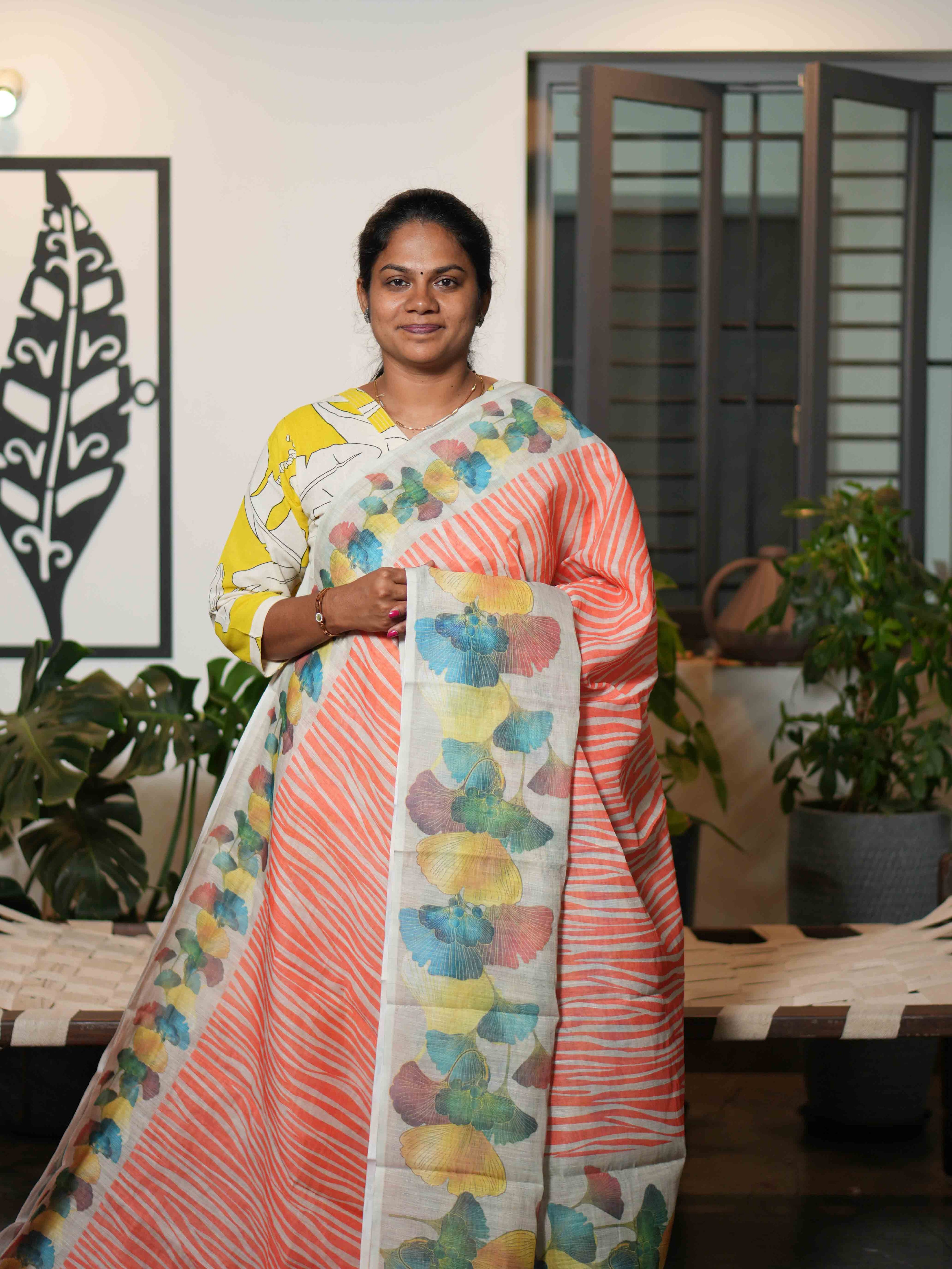 Linen Cotton Sarees Timeless Grace / SKU216 – 3