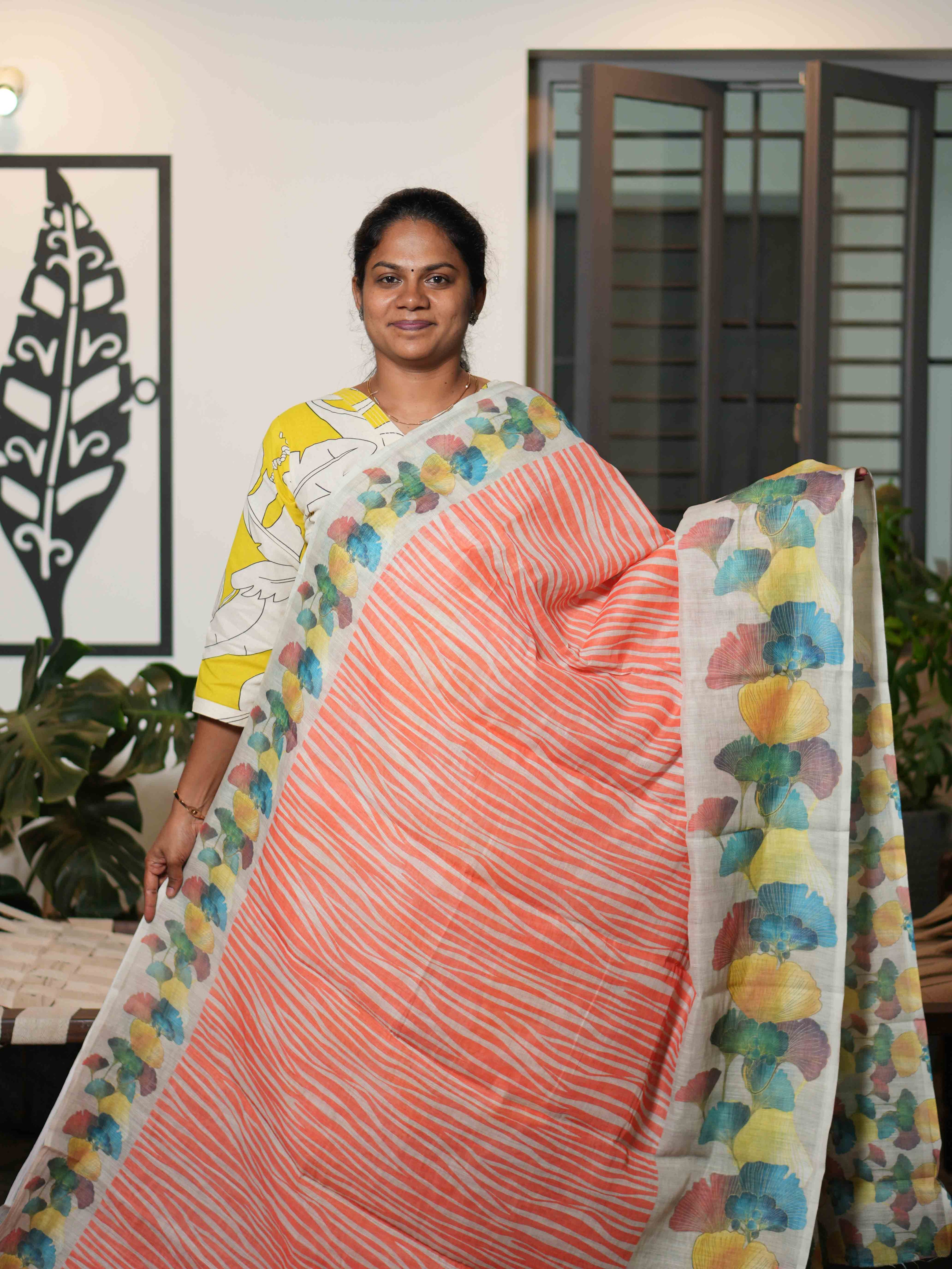 Linen Cotton Sarees Timeless Grace / SKU216 – 3