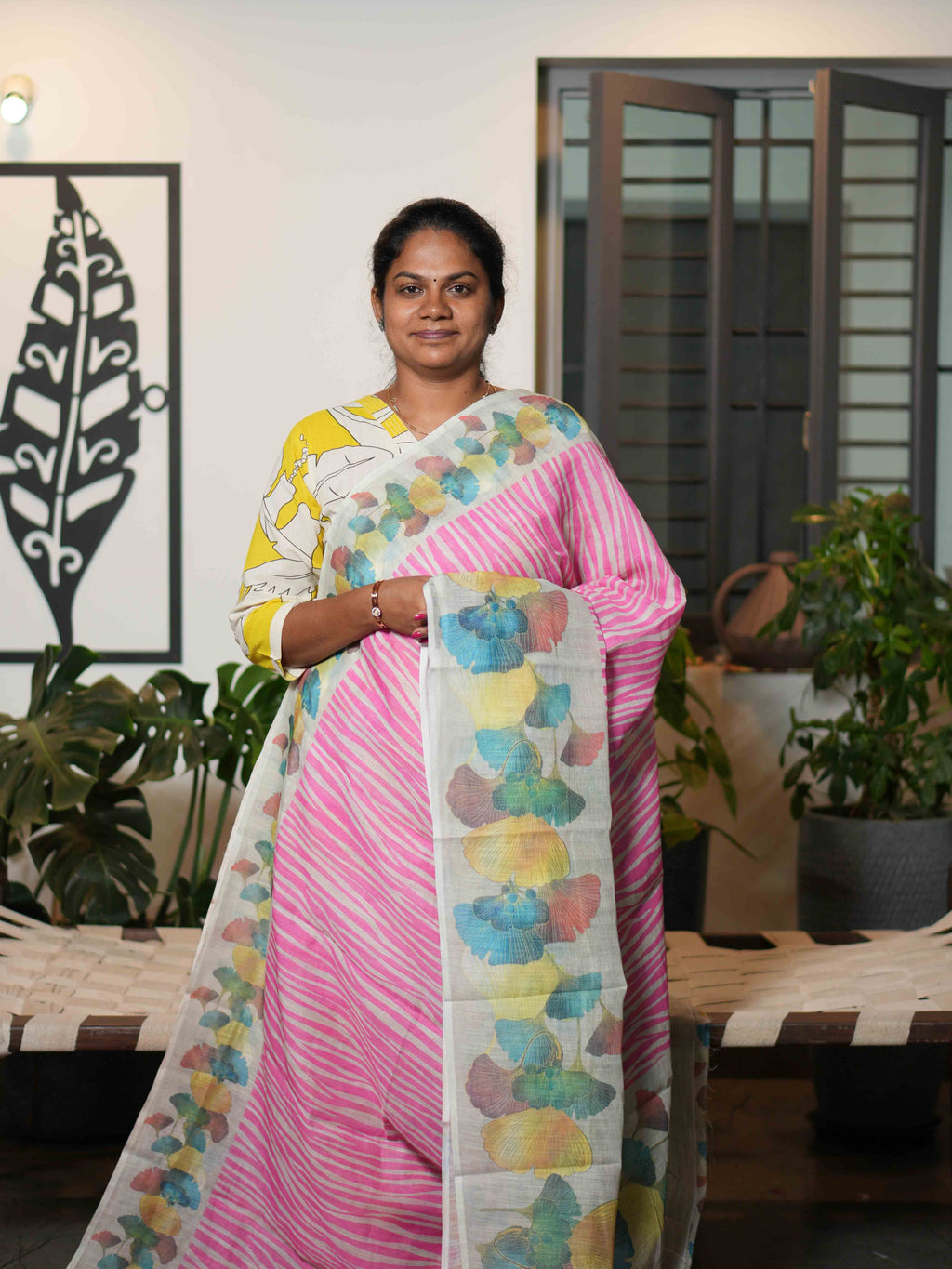 Linen Cotton Sarees Woven Elegance / SKU216 – 4