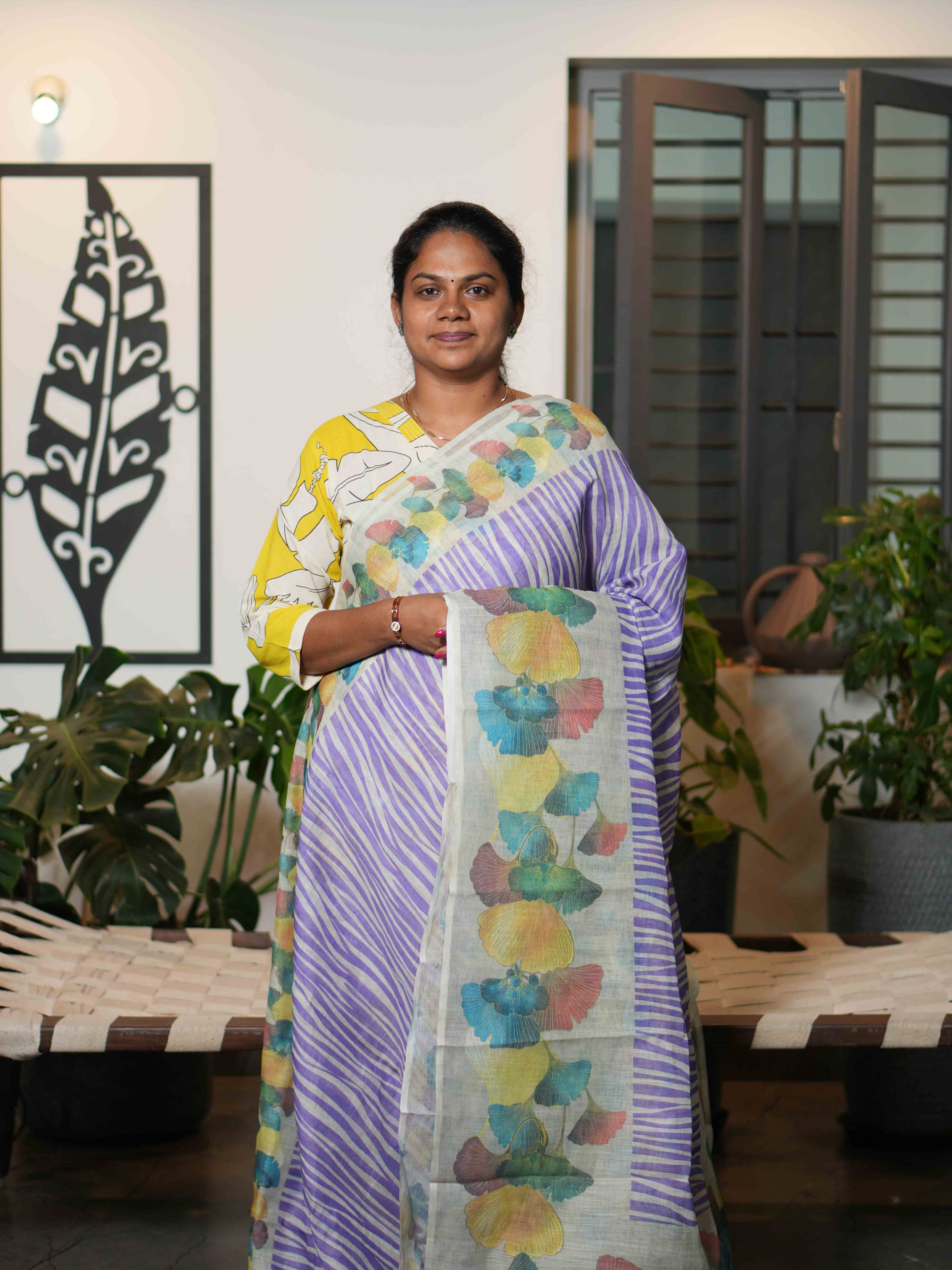 Linen Cotton Sarees Classic Harmony / SKU216 – 5