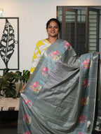 Printed Tussar Sarees Floral Charm / SKU201 – 11