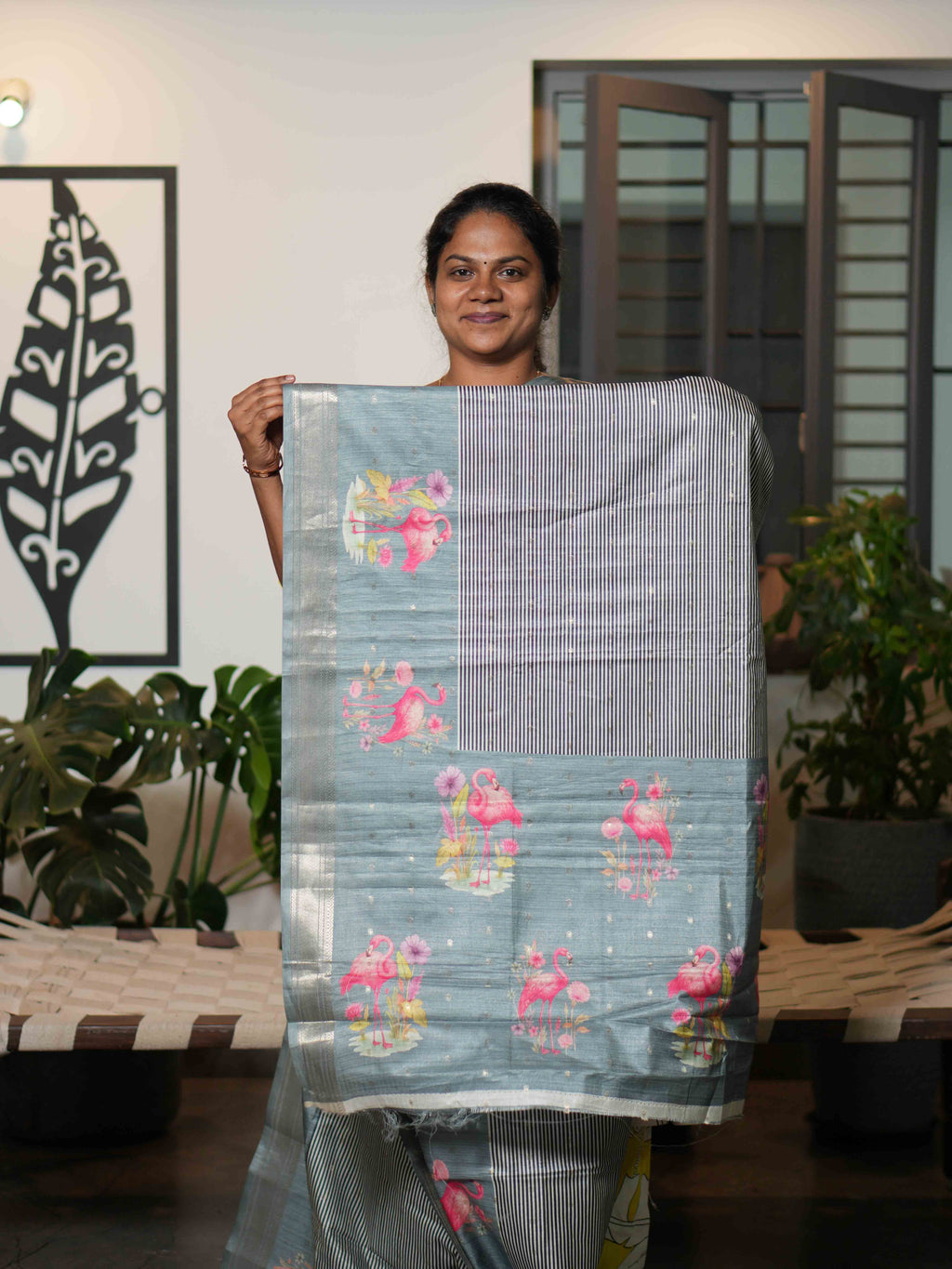 Printed Tussar Sarees Floral Charm / SKU201 – 11