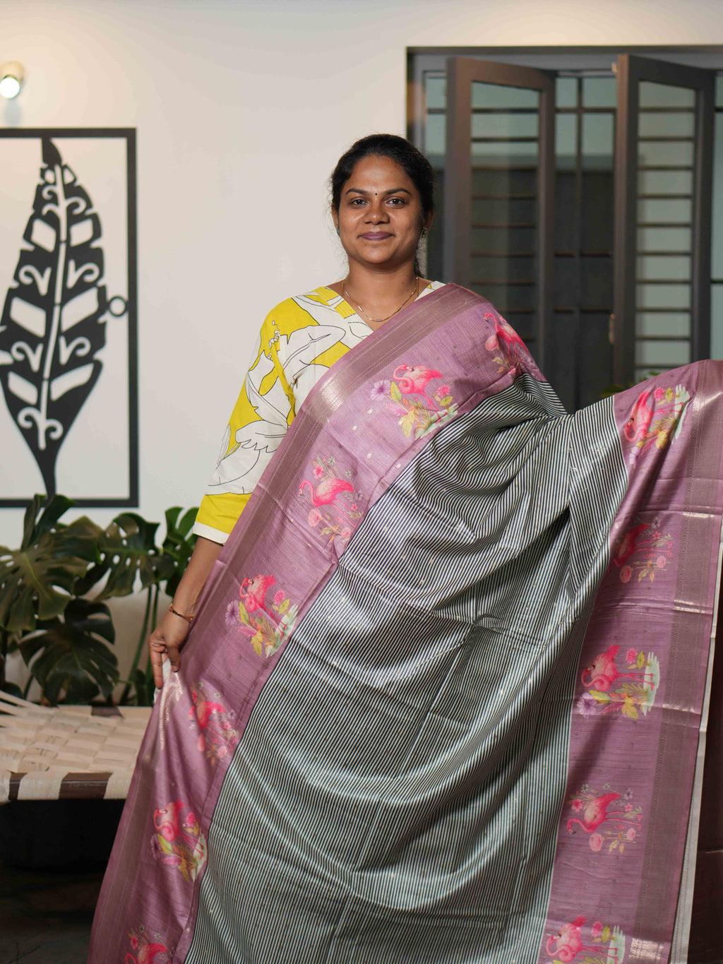 Printed Tussar Sarees Elegant Canvas / SKU201 – 12