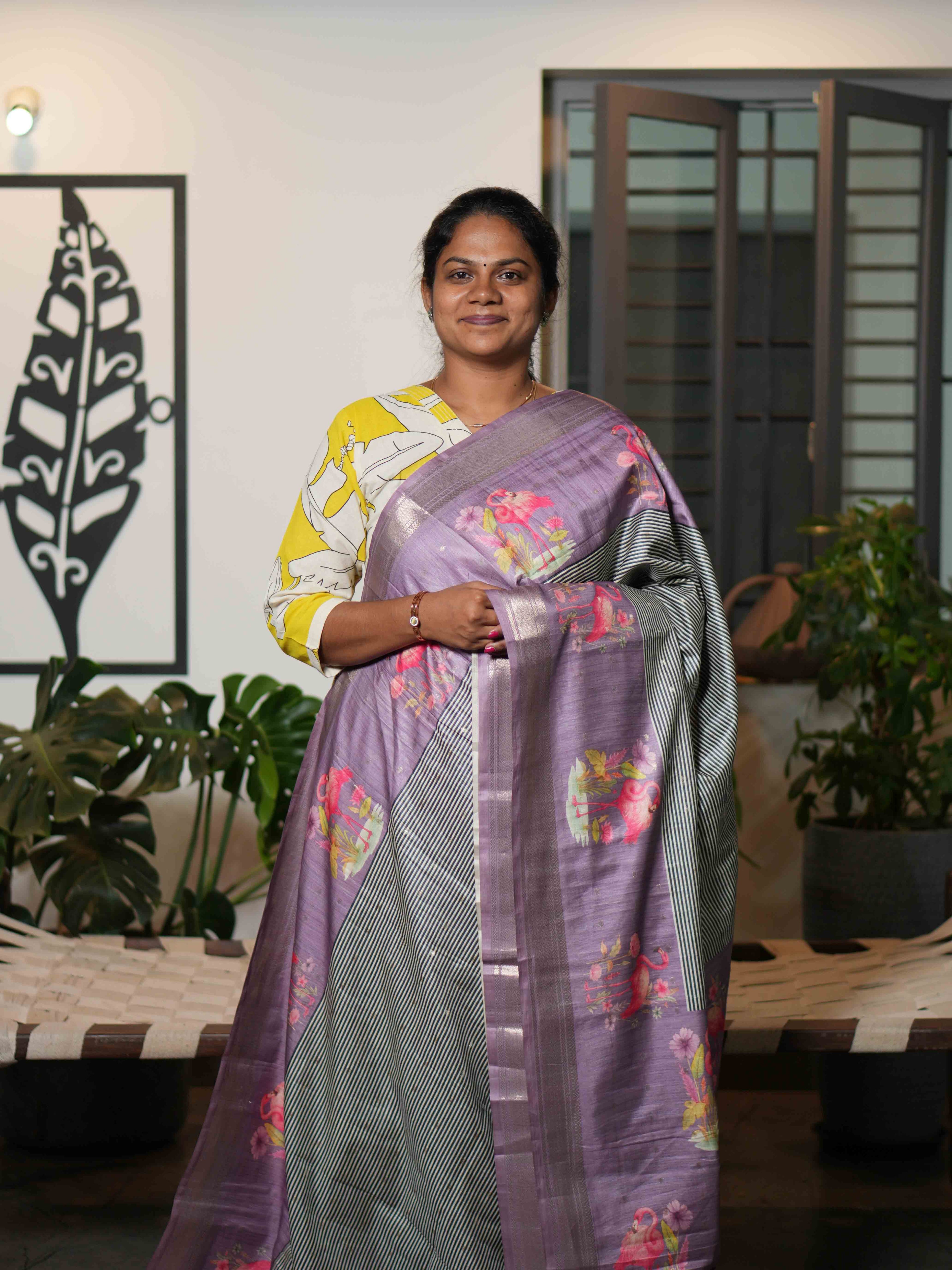 Printed Tussar Sarees Classic Bloom / SKU201 – 13