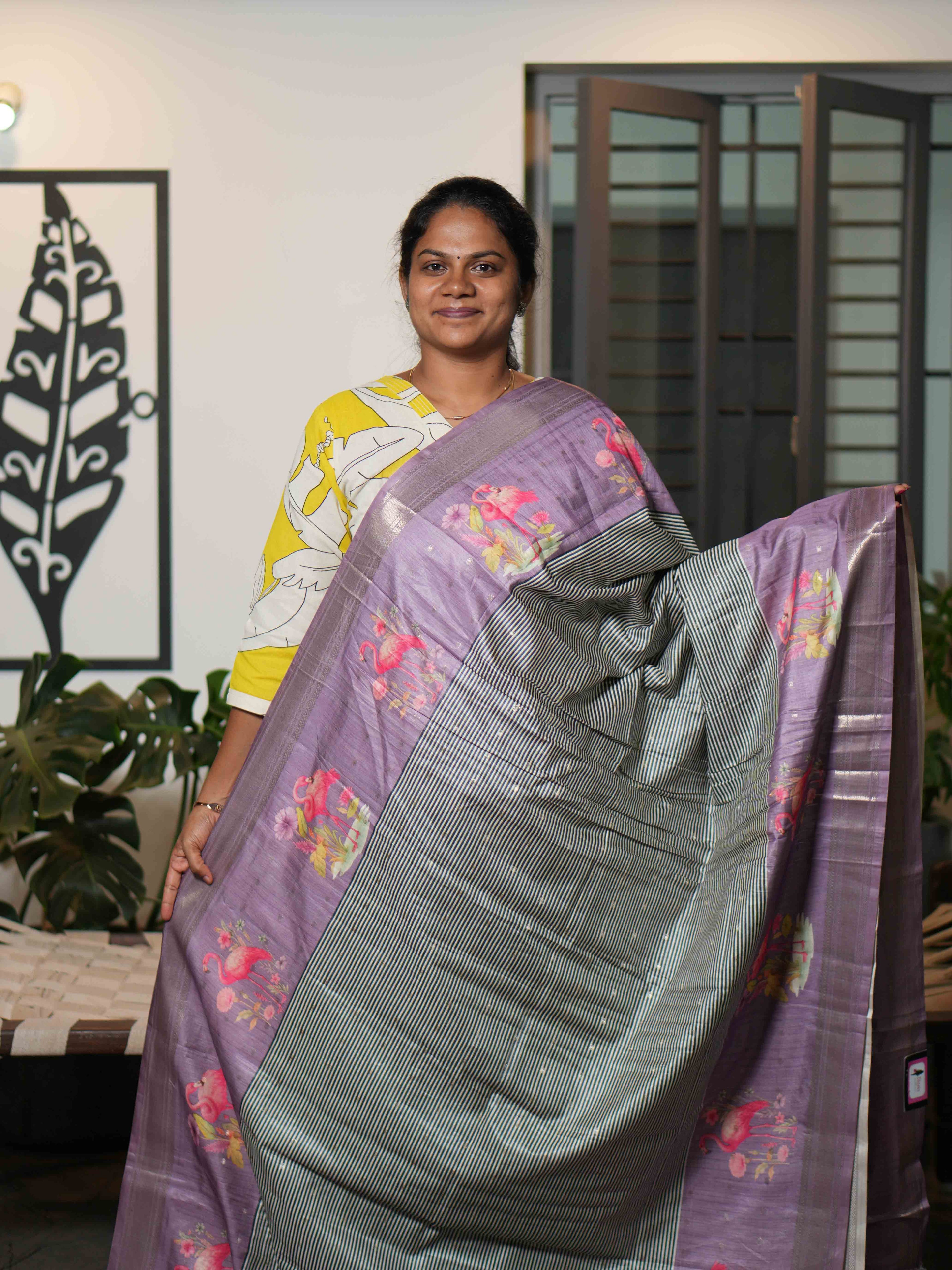 Printed Tussar Sarees Classic Bloom / SKU201 – 13