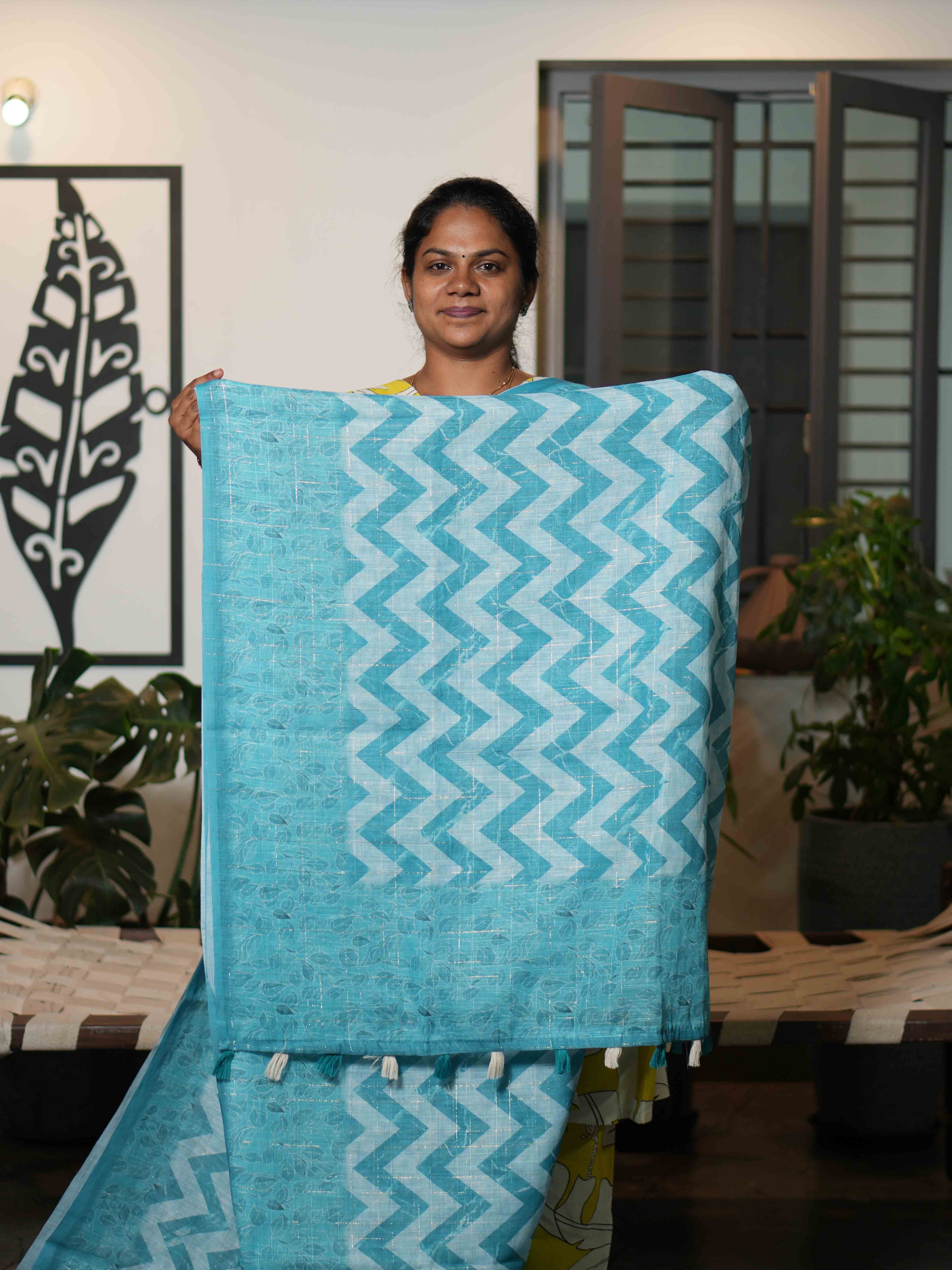 Linen Cotton Sarees Timeless Comfort / SKU201 – 8