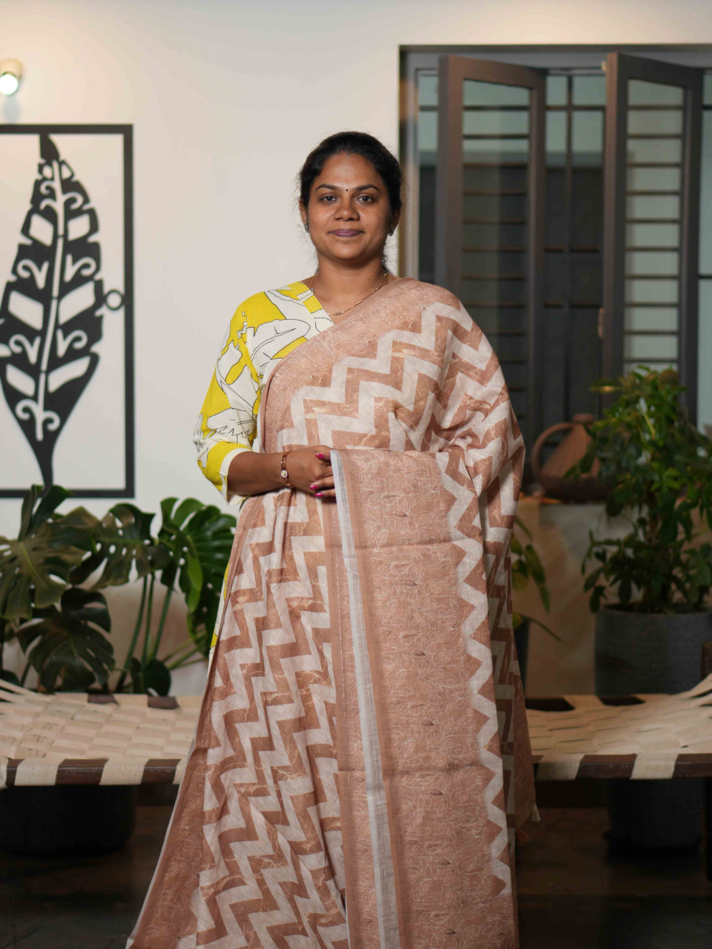 Linen Cotton Sarees Elegant Harmony / SKU201 – 9