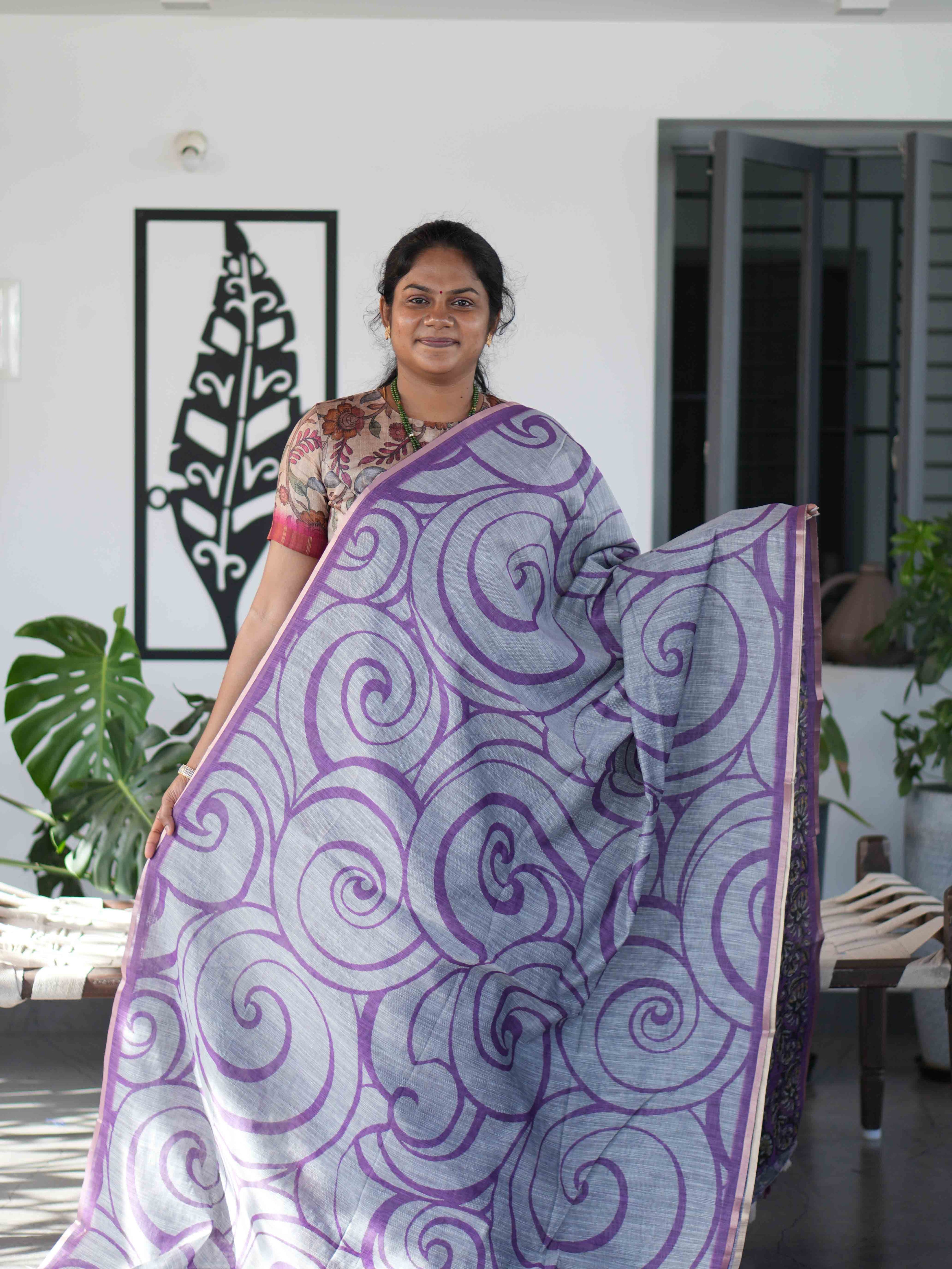 Linen Cotton Sarees Natural Weave / SKU230 – 2
