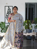 Linen Cotton Sarees Timeless Comfort / SKU230 – 3