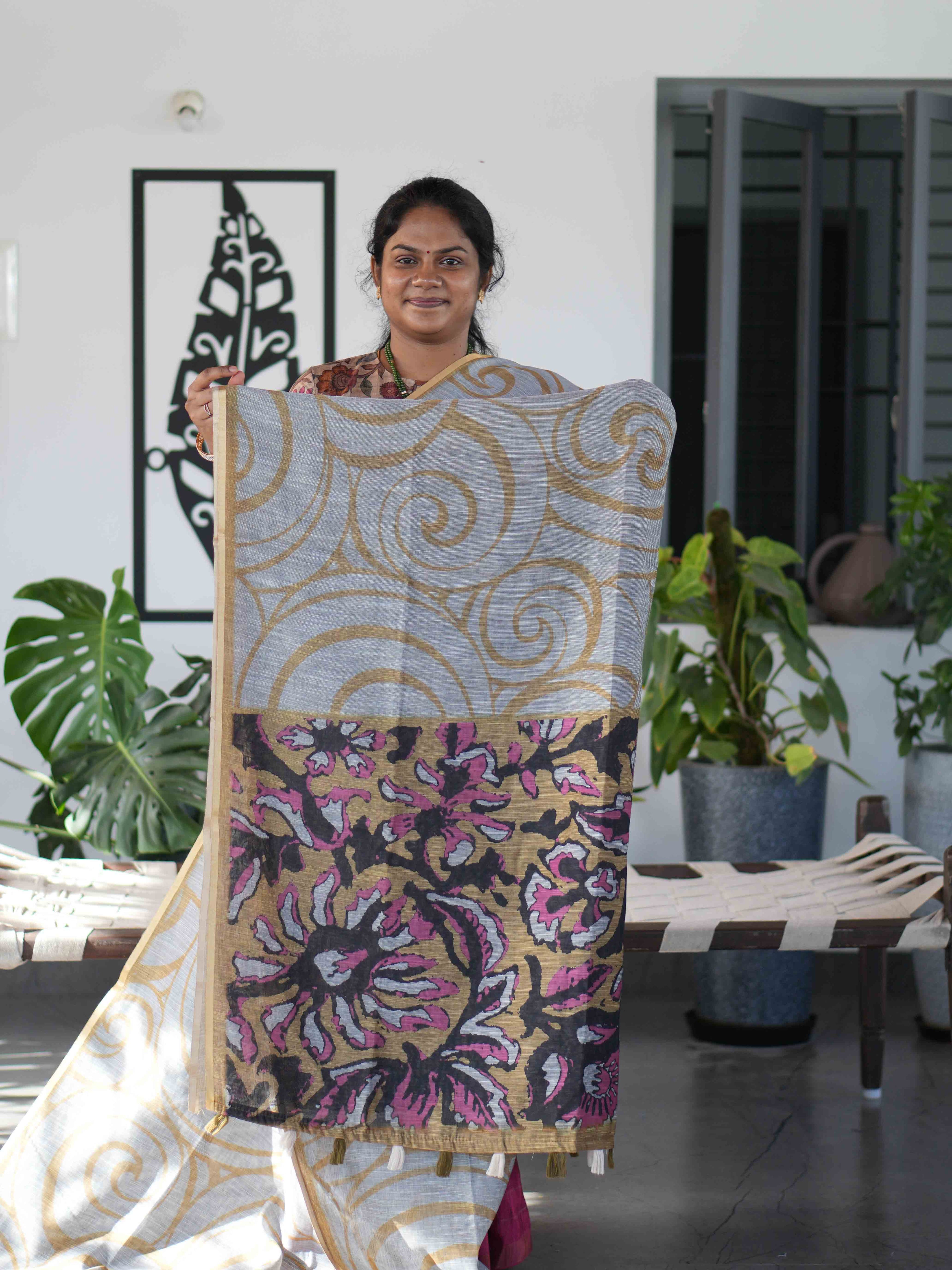 Linen Cotton Sarees Timeless Comfort / SKU230 – 3
