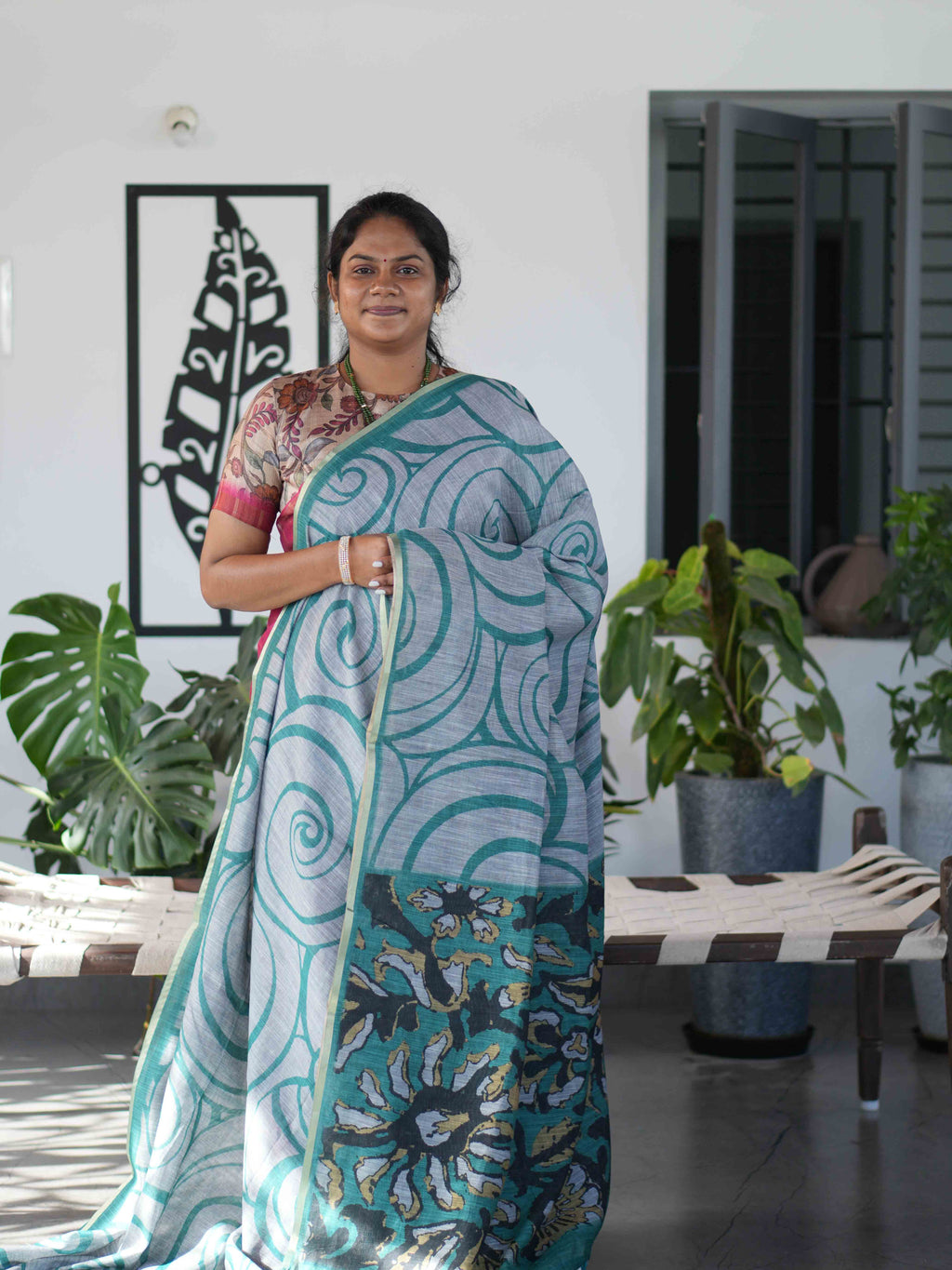 Linen Cotton Sarees Graceful Texture / SKU230 – 4