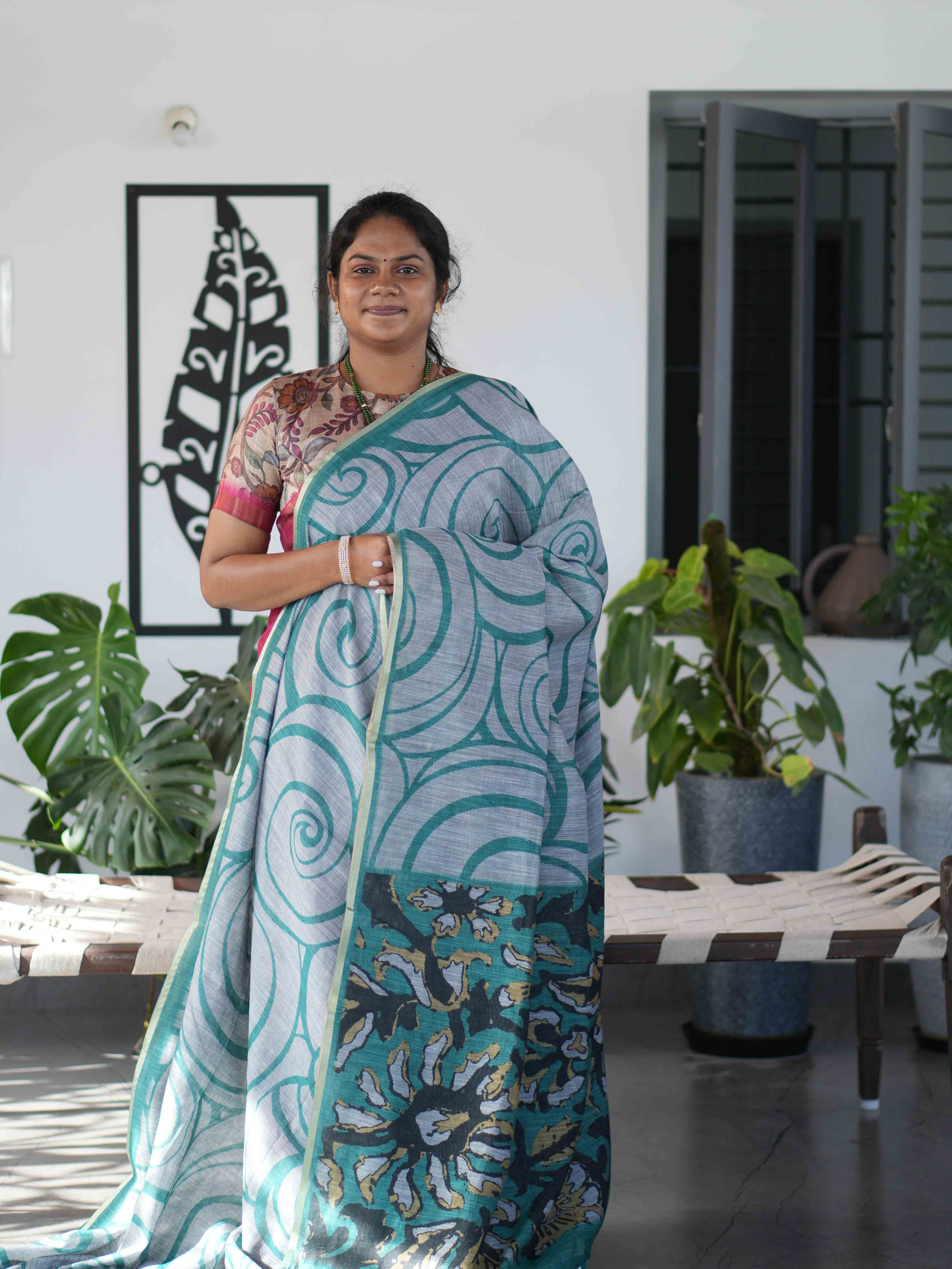 Linen Cotton Sarees Graceful Texture / SKU230 – 4