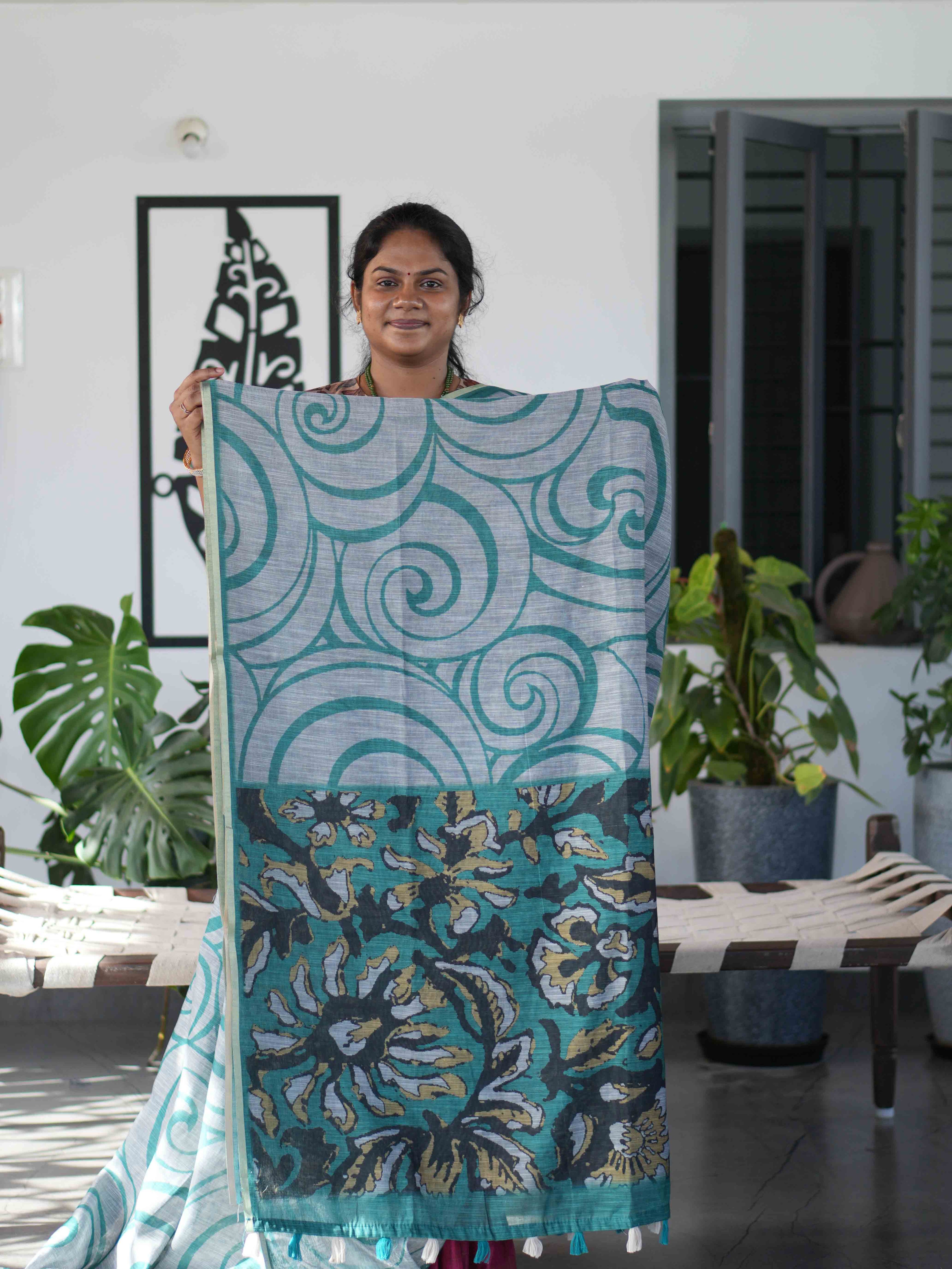 Linen Cotton Sarees Graceful Texture / SKU230 – 4