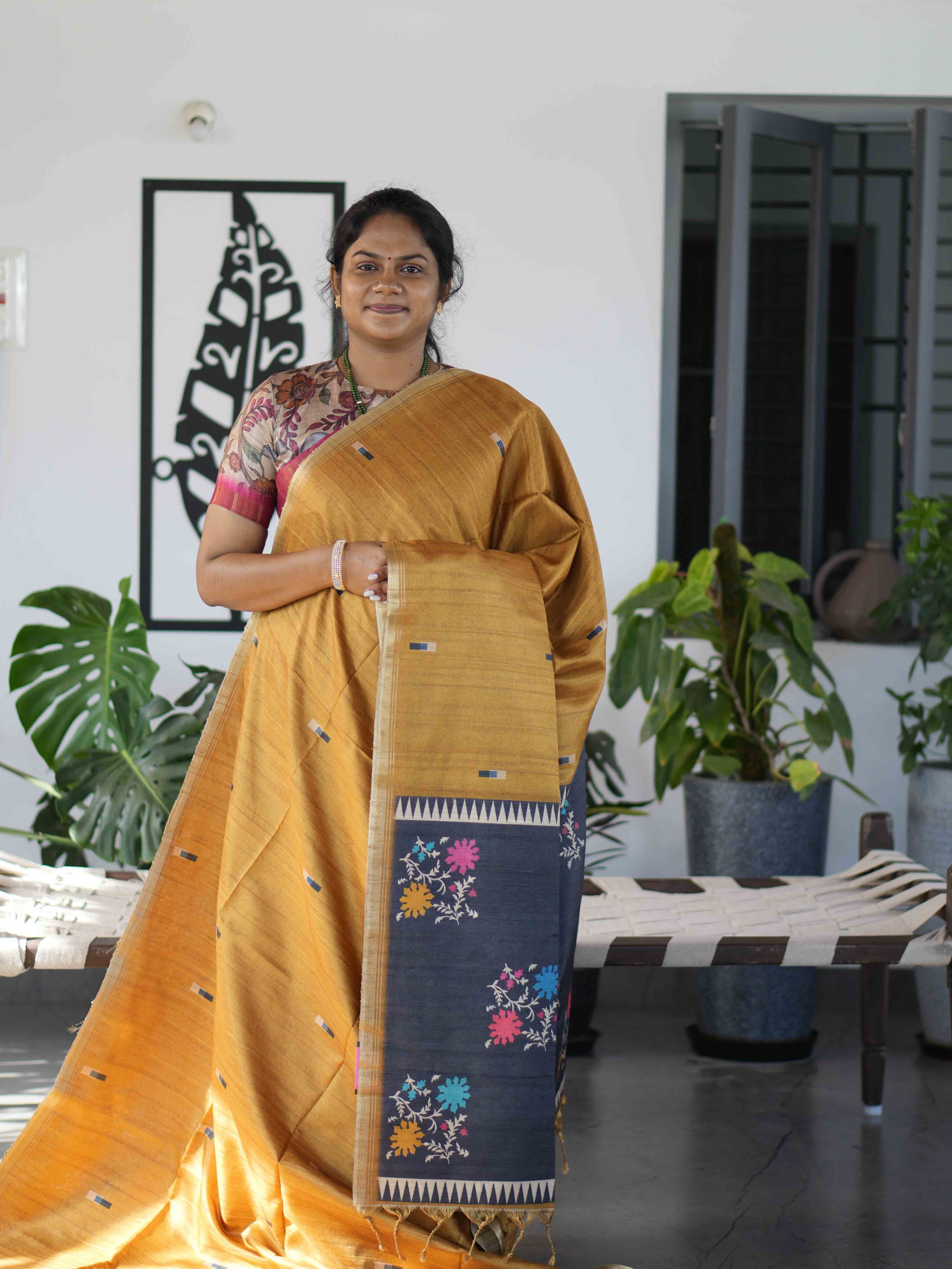 Jute Tussar Sarees / SKU224-3