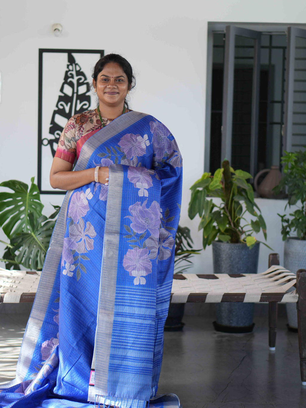 Printed Tussar Sarees Artistic Bloom / SKU232 – 1