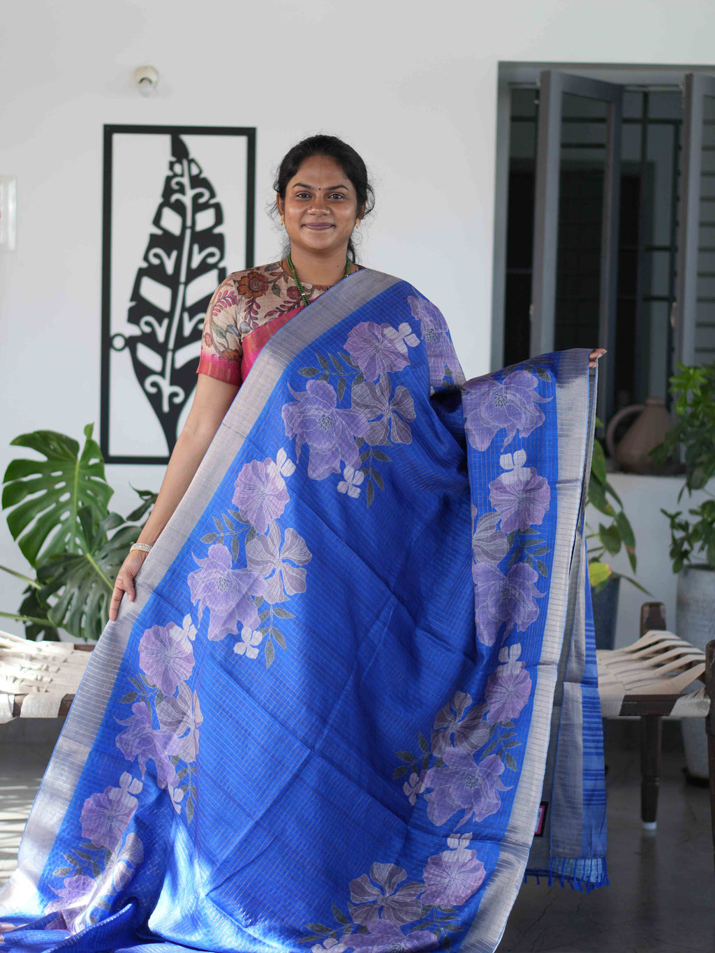 Printed Tussar Sarees Artistic Bloom / SKU232 – 1