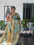 Printed Tussar Sarees Elegant Canvas / SKU232 – 4