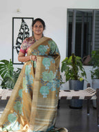 Printed Tussar Sarees Elegant Canvas / SKU232 – 4