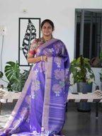 Printed Tussar Sarees Floral Harmony / SKU232 – 5