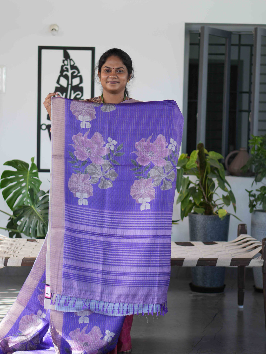 Printed Tussar Sarees Floral Harmony / SKU232 – 5