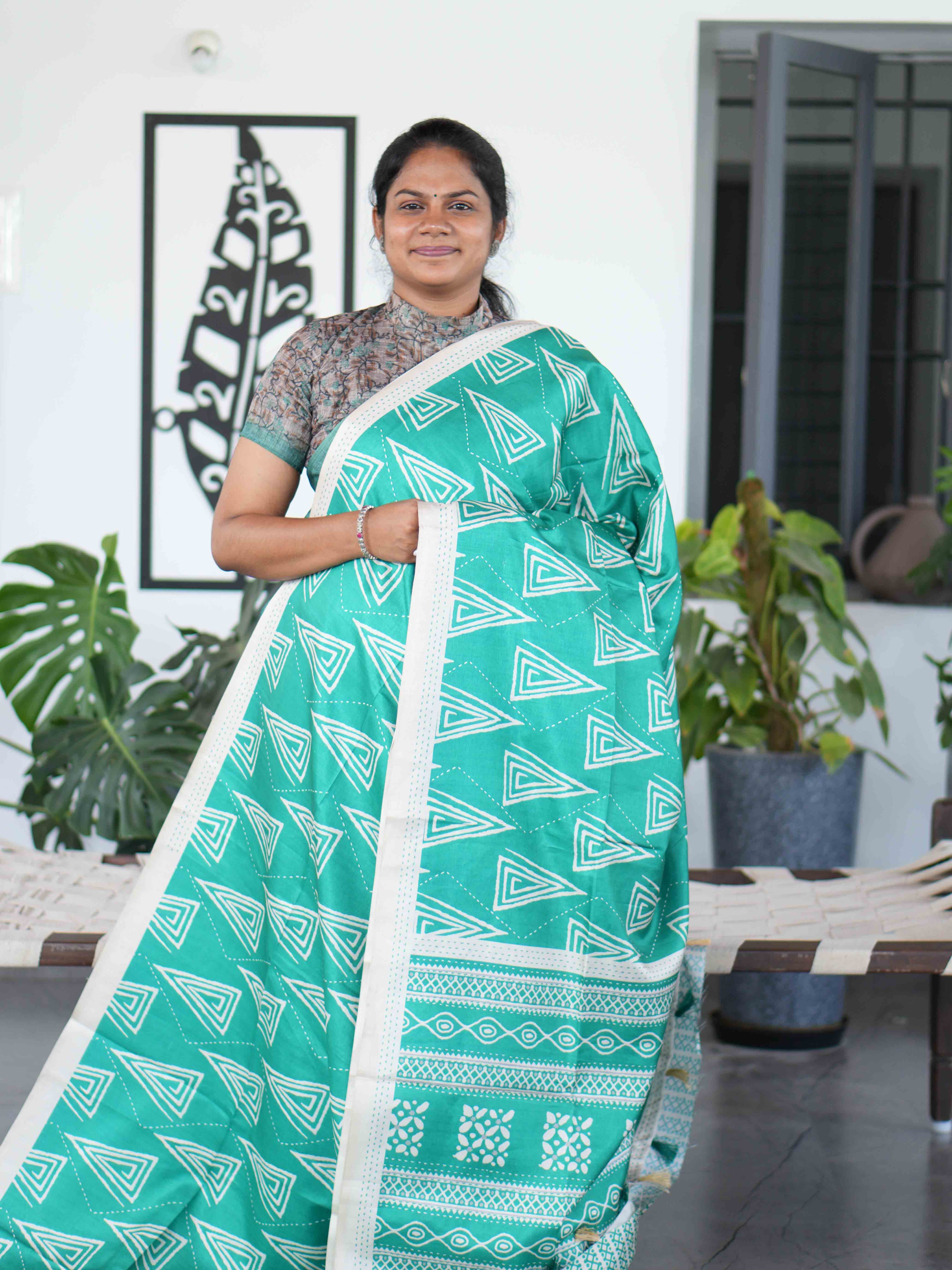 Art Printed Silk Sarees Modern Muse / SKU219 – 4