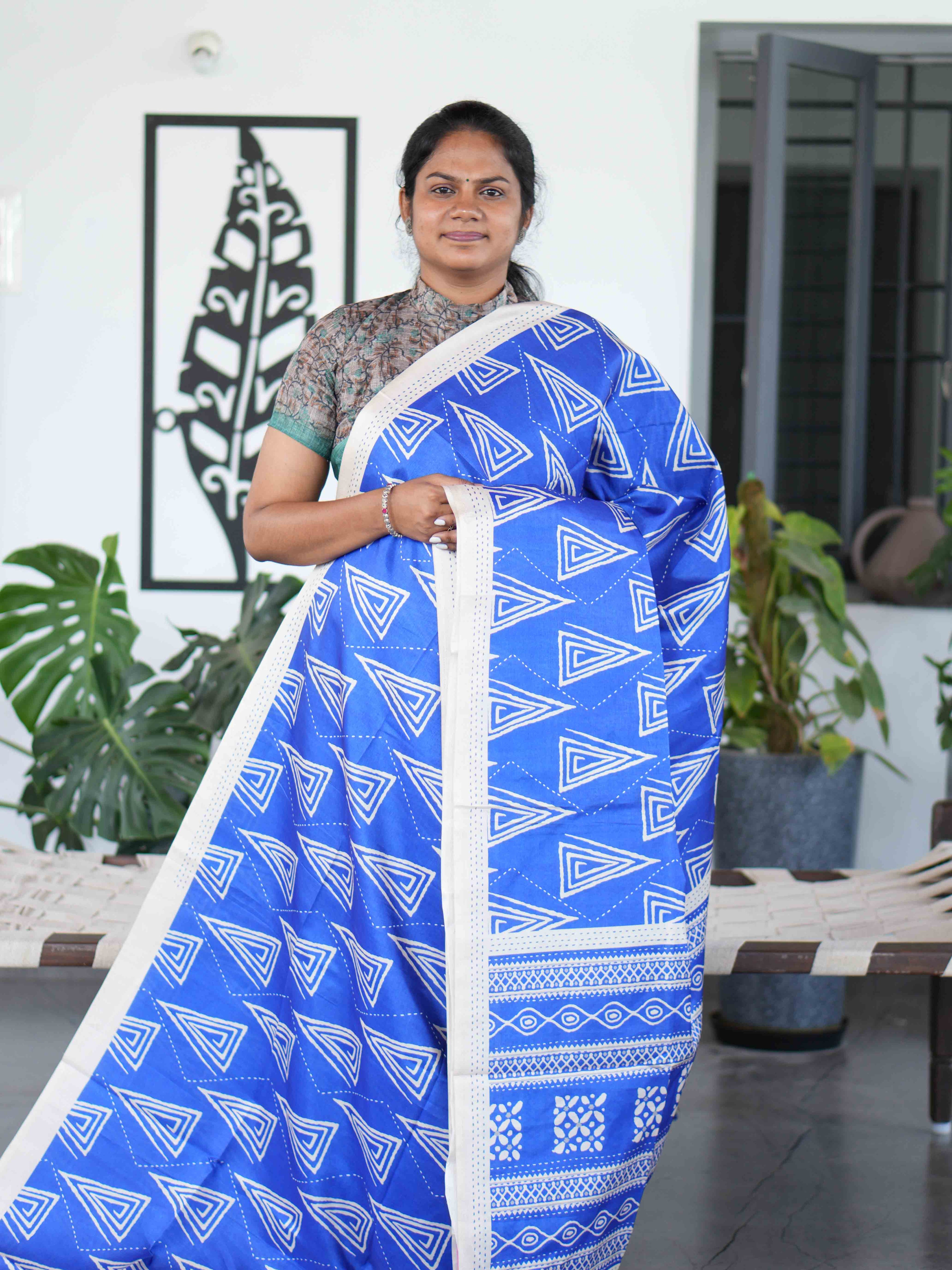 Art Printed Silk Sarees Creative Palette / SKU219 – 5