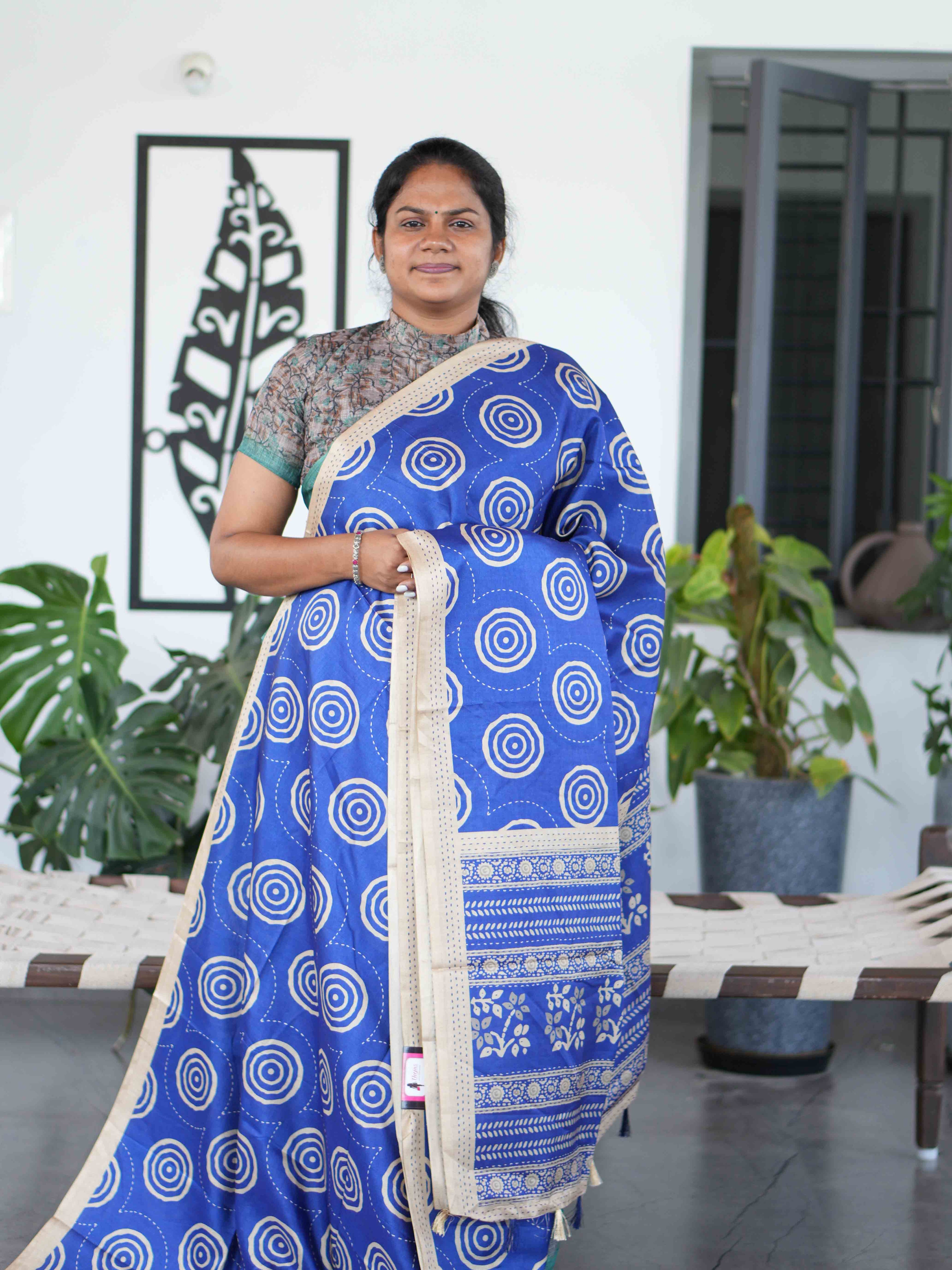 Art Printed Silk Sarees Refined Artwork / SKU219 – 10