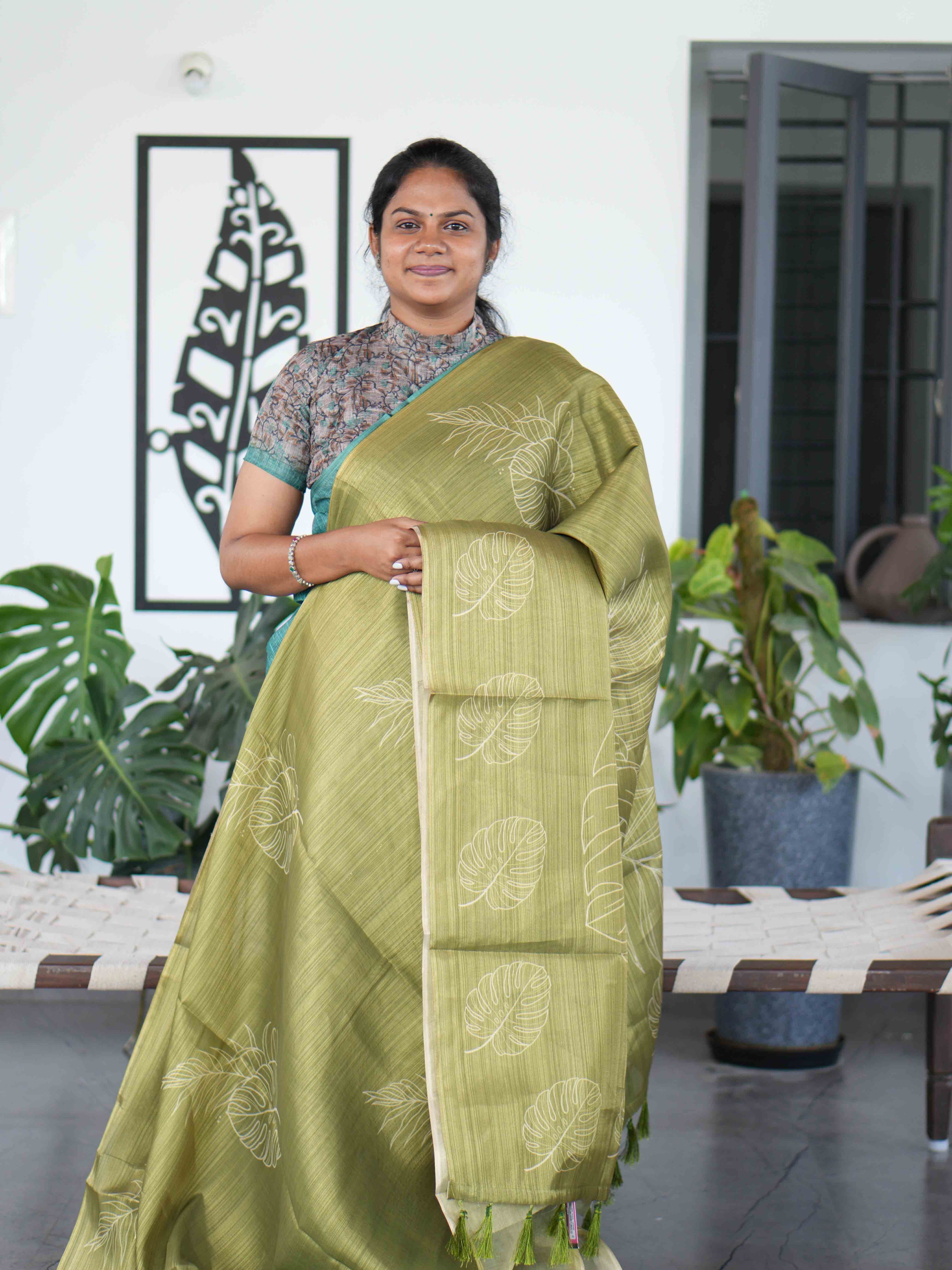 Linen Tissue Sarees Heritage Weave / SKU234 – 4