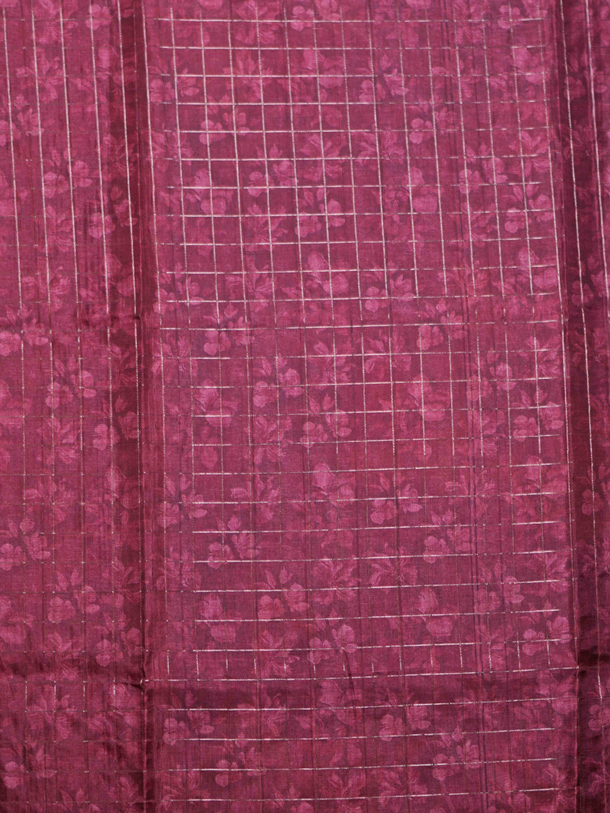 Floral Checks Printed Sarees Garden Charm / SKU311 – 2