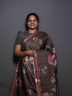 Floral Checks Printed Sarees Petal Beauty / SKU311 – 3