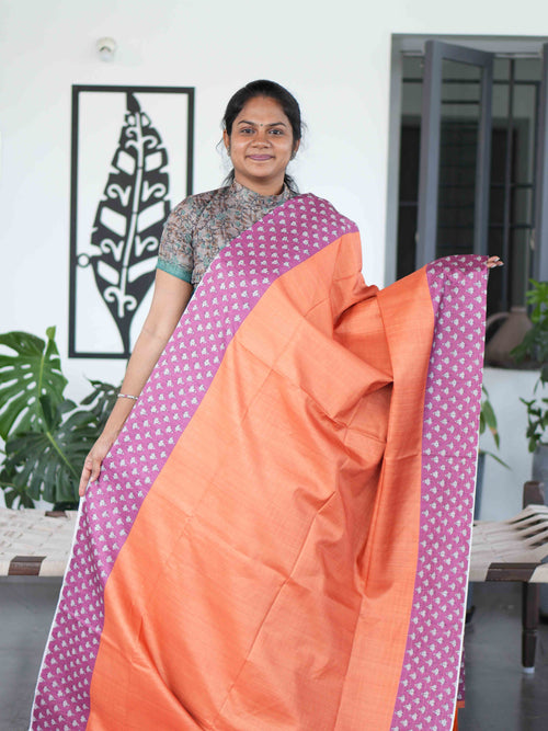 Check Semi Tussar Sarees / SKU223-1