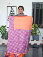 Check Semi Tussar Sarees / SKU223-1