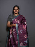 Floral Checks Printed Sarees Charming Petals / SKU311 – 7